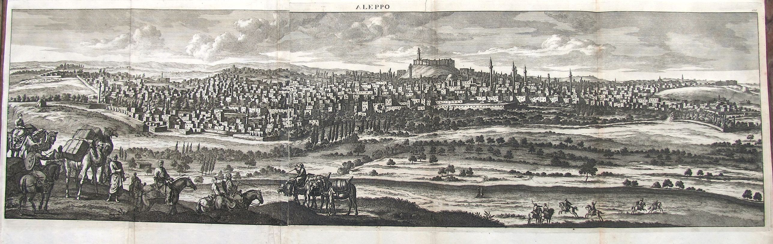DE BRUYN, C., Aleppo., antique map, old maps