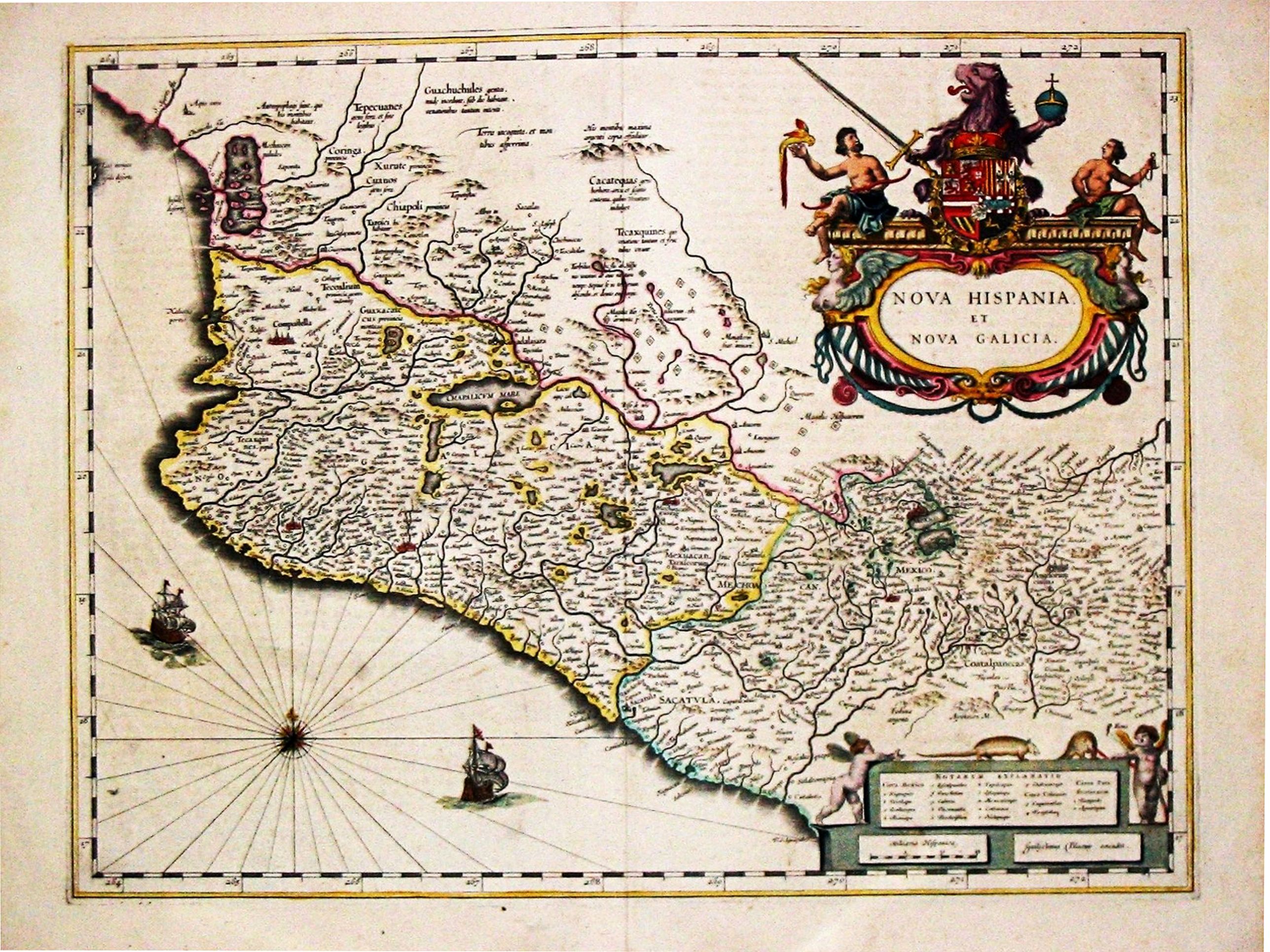 Blaeu, W., Nova Hispania et Nova Galicia. , antique map, old maps