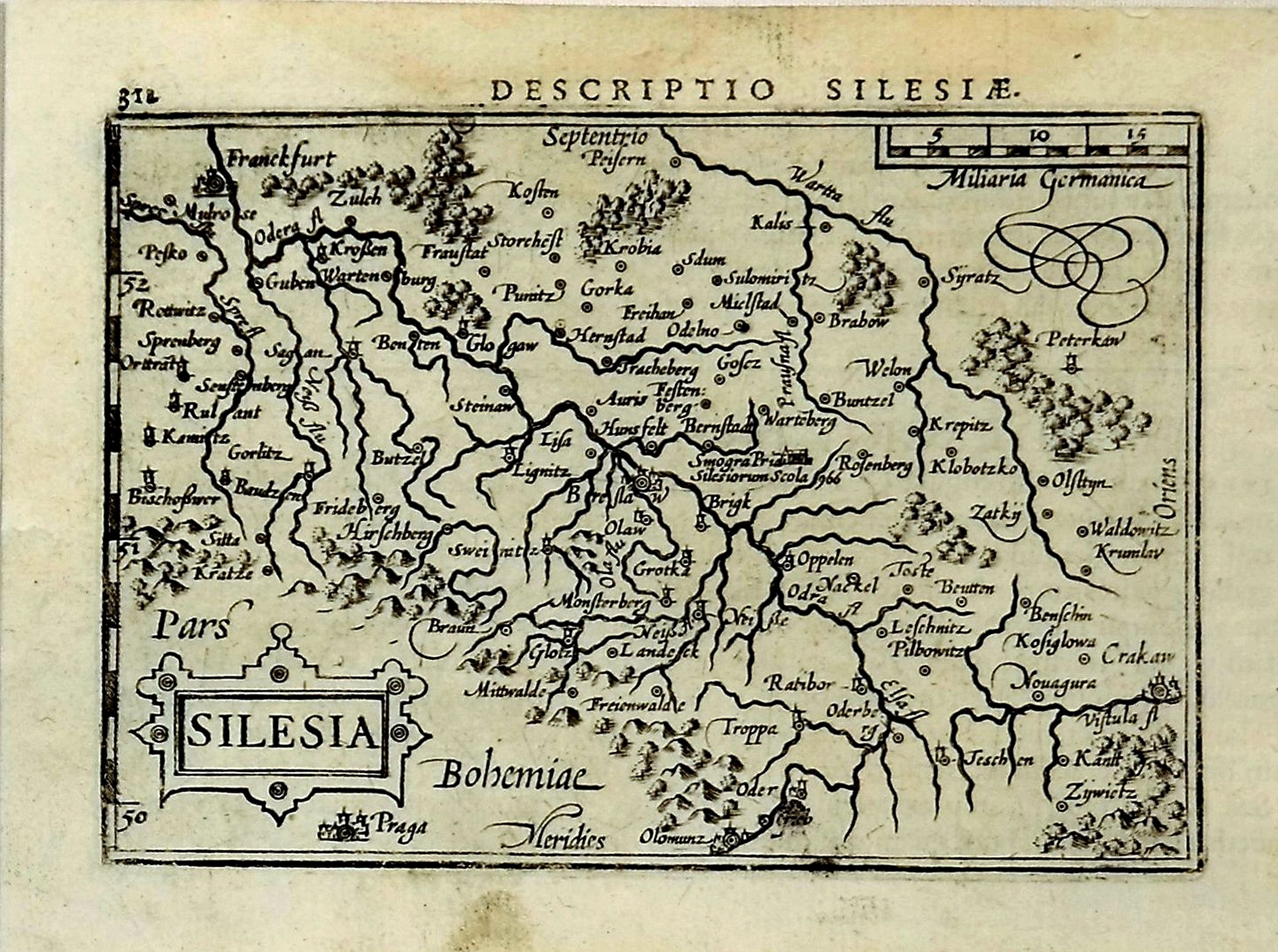 LANGENES, B., Silesia., antique map, old maps
