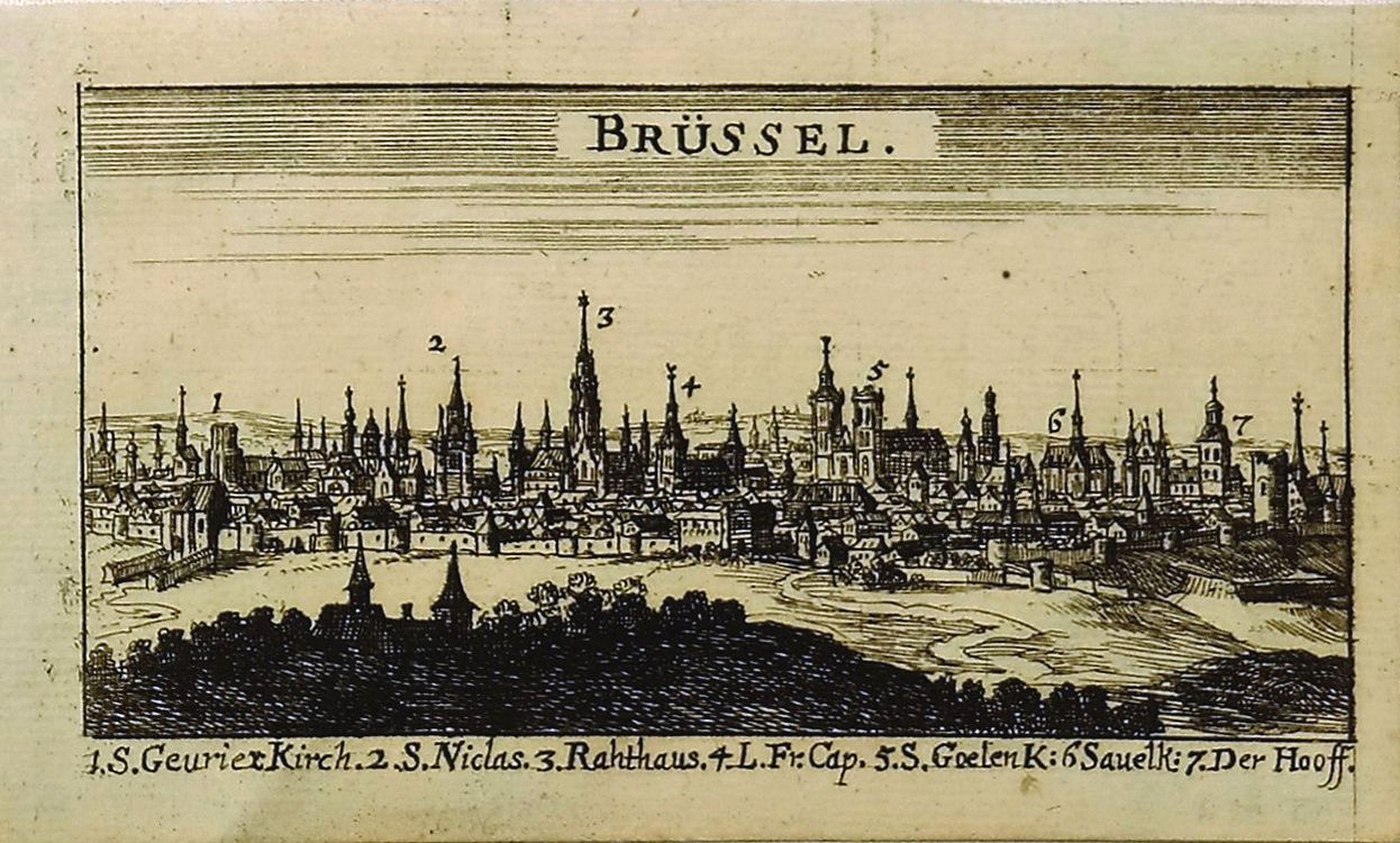 UNKNOWN., Brussel., antique map, old maps