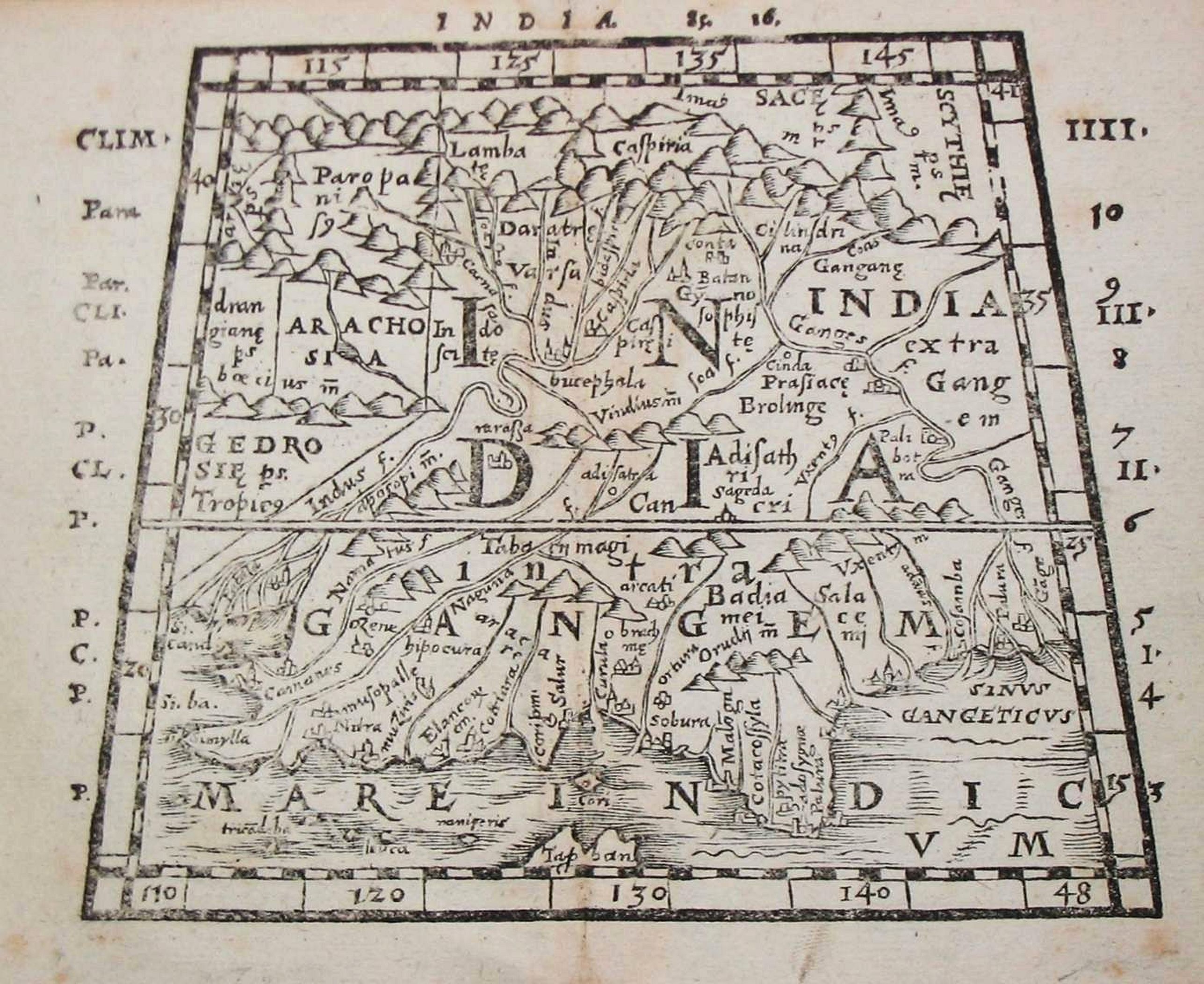 MELA, P., India., antique map, old maps