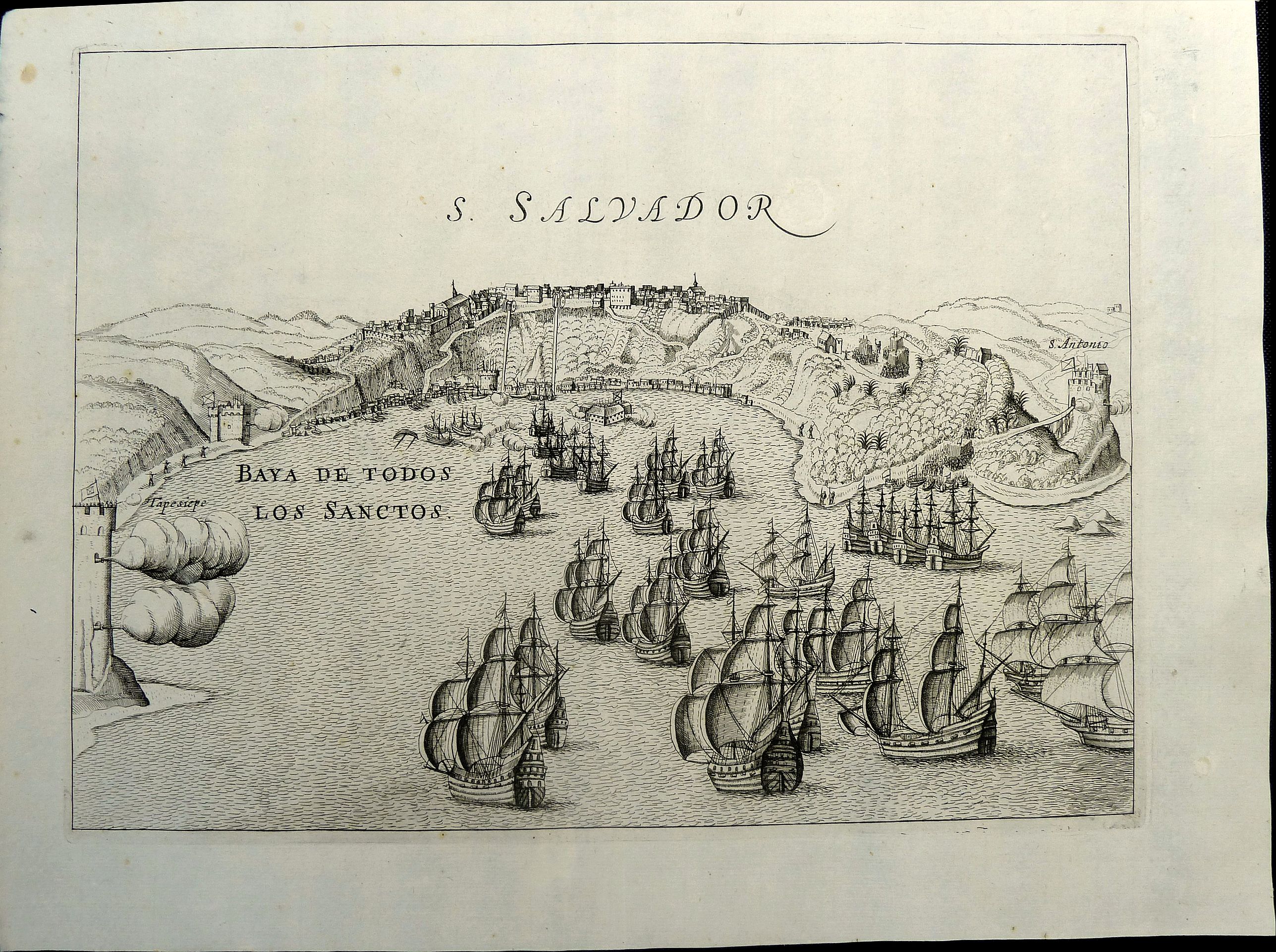DE JONGE, Guglielmo, S. Salvador., antique map, old maps