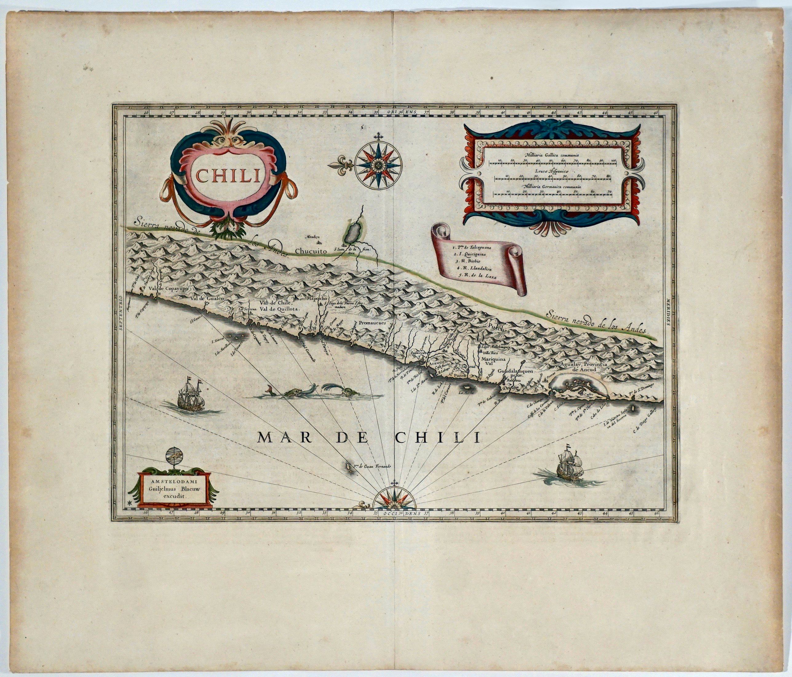BLAEU, W., Chili.
, antique map, old maps