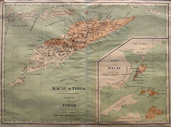 D'OLIVEIRA, A., Provincia de Macau e Timor, antique map, old maps