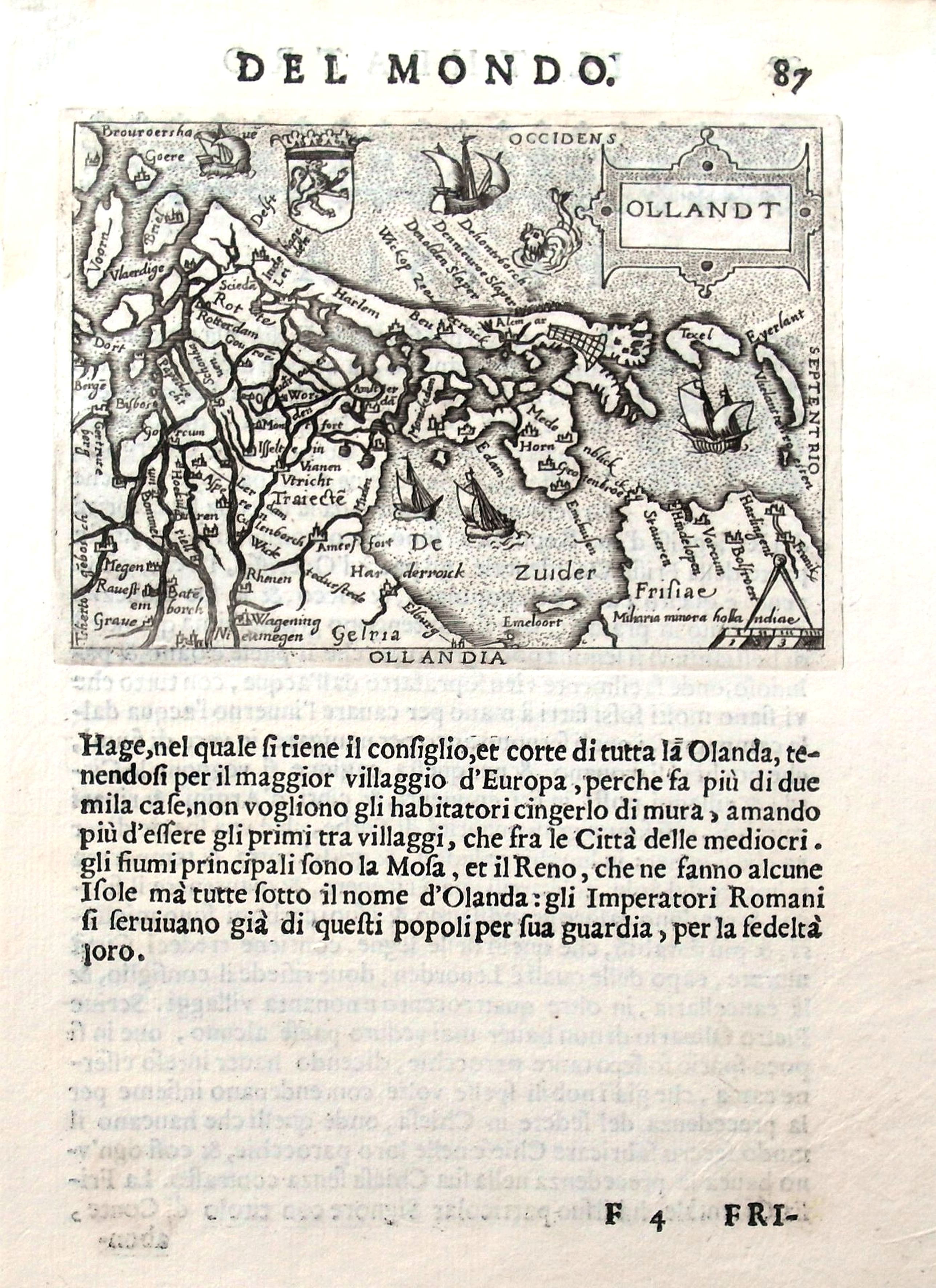 ORTELIUS, A., Ollandt., antique map, old maps