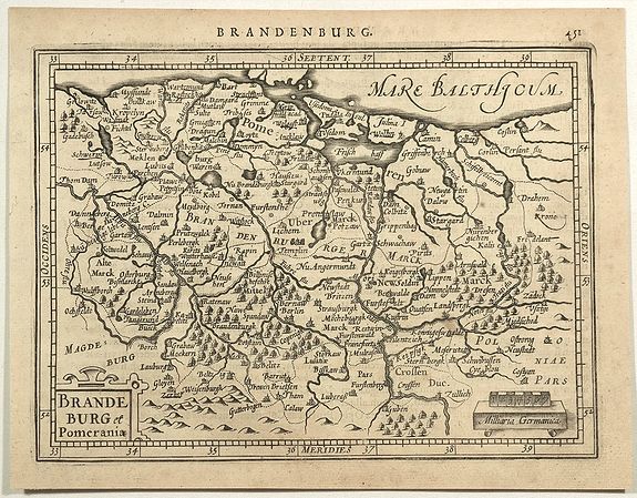 HONDIUS, J., Brandeburg et Pomeraniae., antique map, old maps