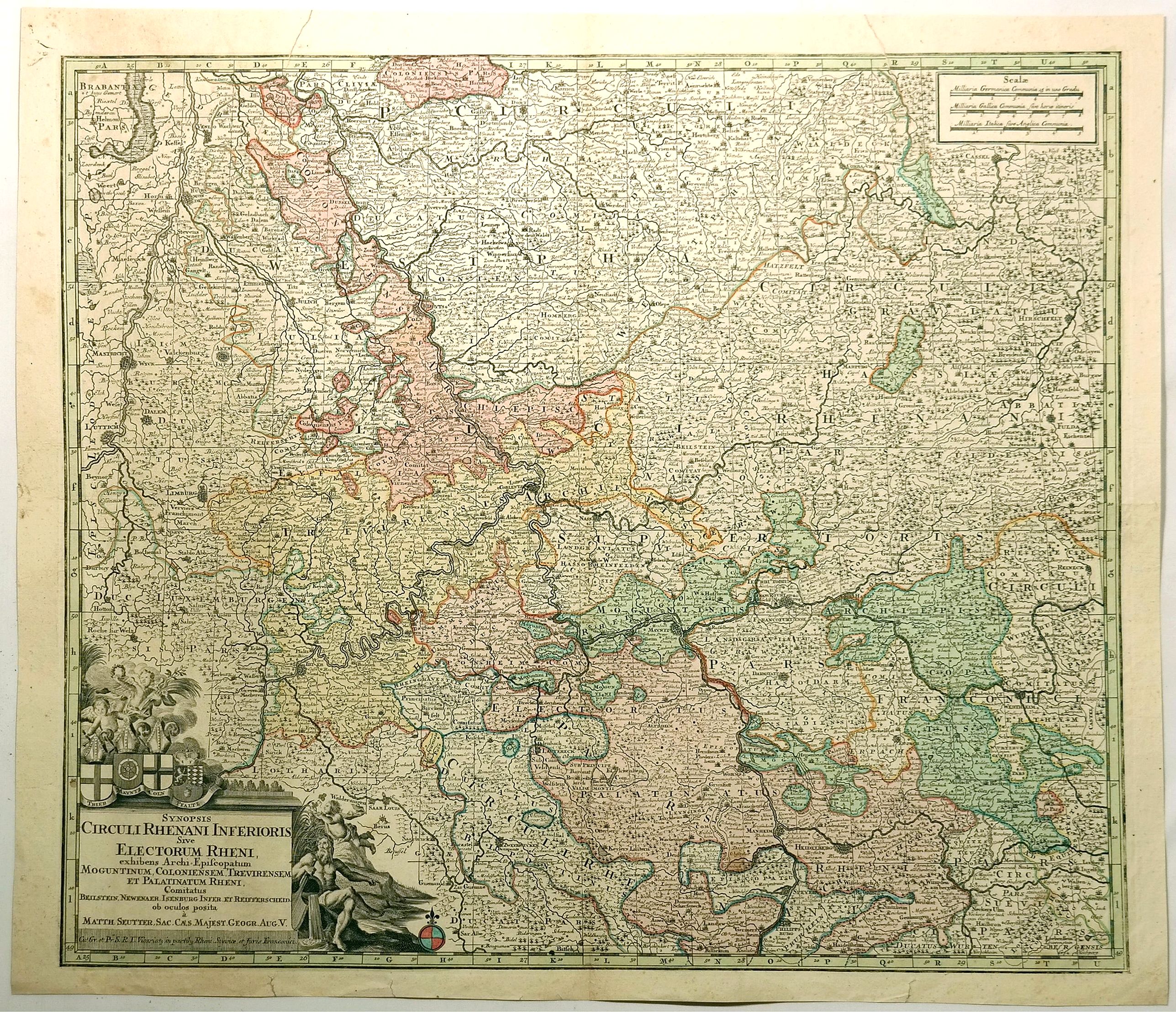 SEUTTER, G.M., Synopsis Circuli Rhenani Inferioris Sive Electorum Rheni…, antique map, old maps