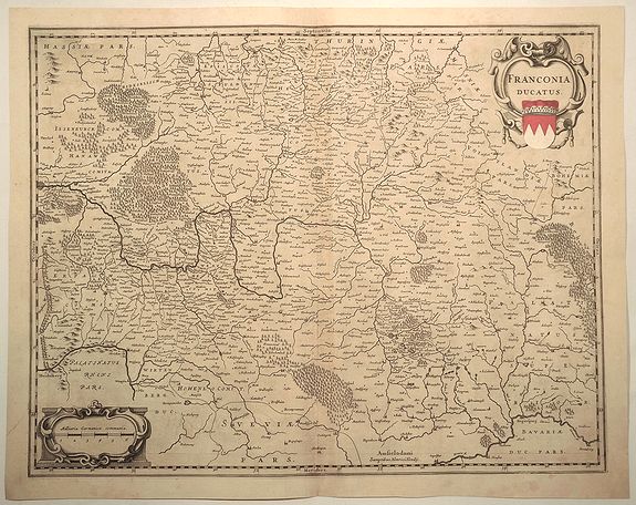 HONDIUS, H. II, Franconia Ducatus., antique map, old maps