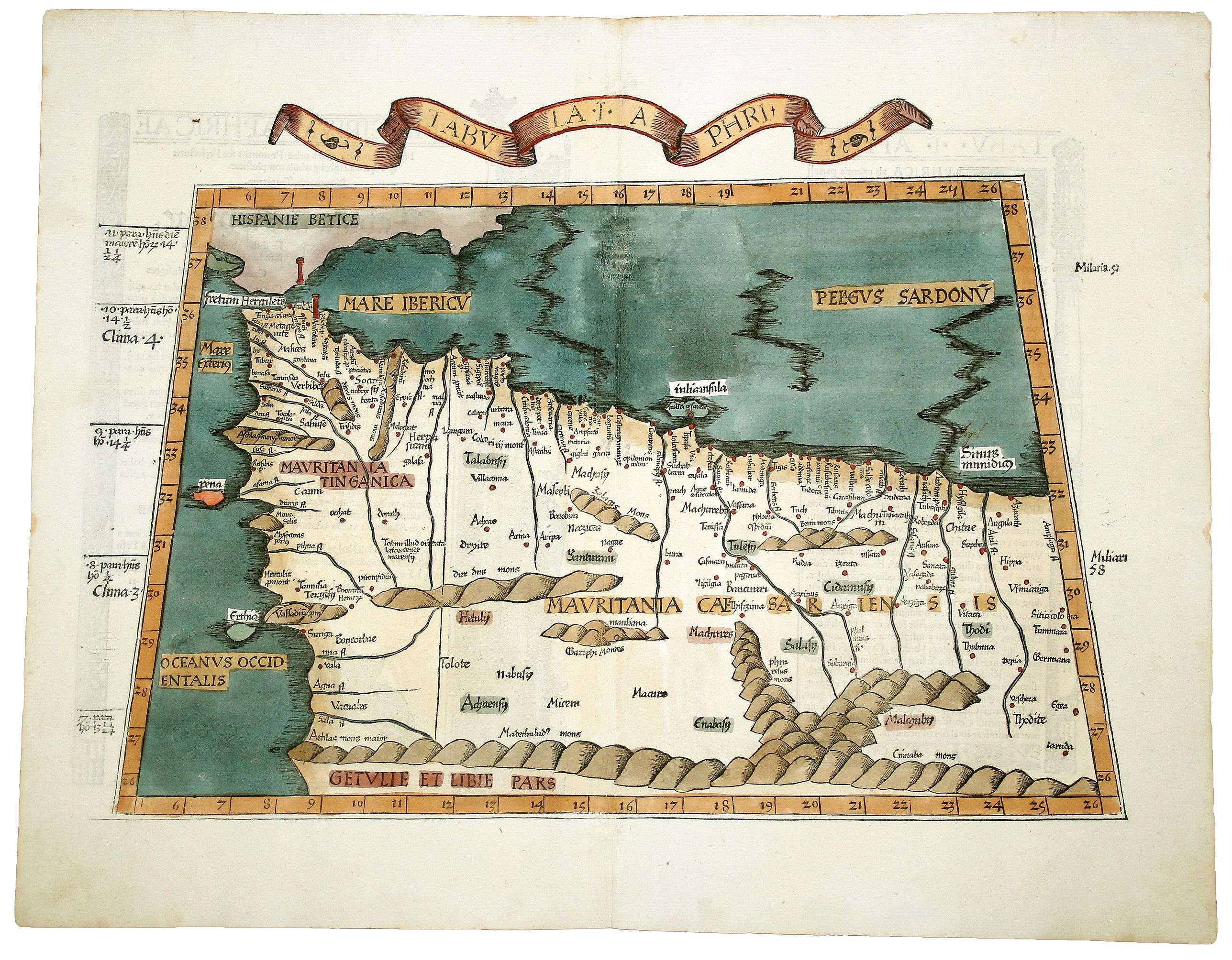 FRIES, L, TABULA PRIMA APHRICE., antique map, old maps