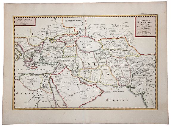 DUVAL, P., EXPEDITIONS ALEXANDRI MAGNI Per Europam, Assiam et Africam, Tabula Geographica., antique map, old maps