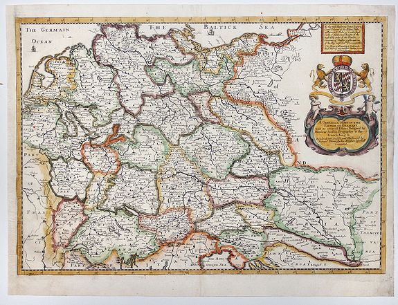 BLOME, R., A GENERALL MAPP OF THE EMPIRE OF GERMANY., antique map, old maps