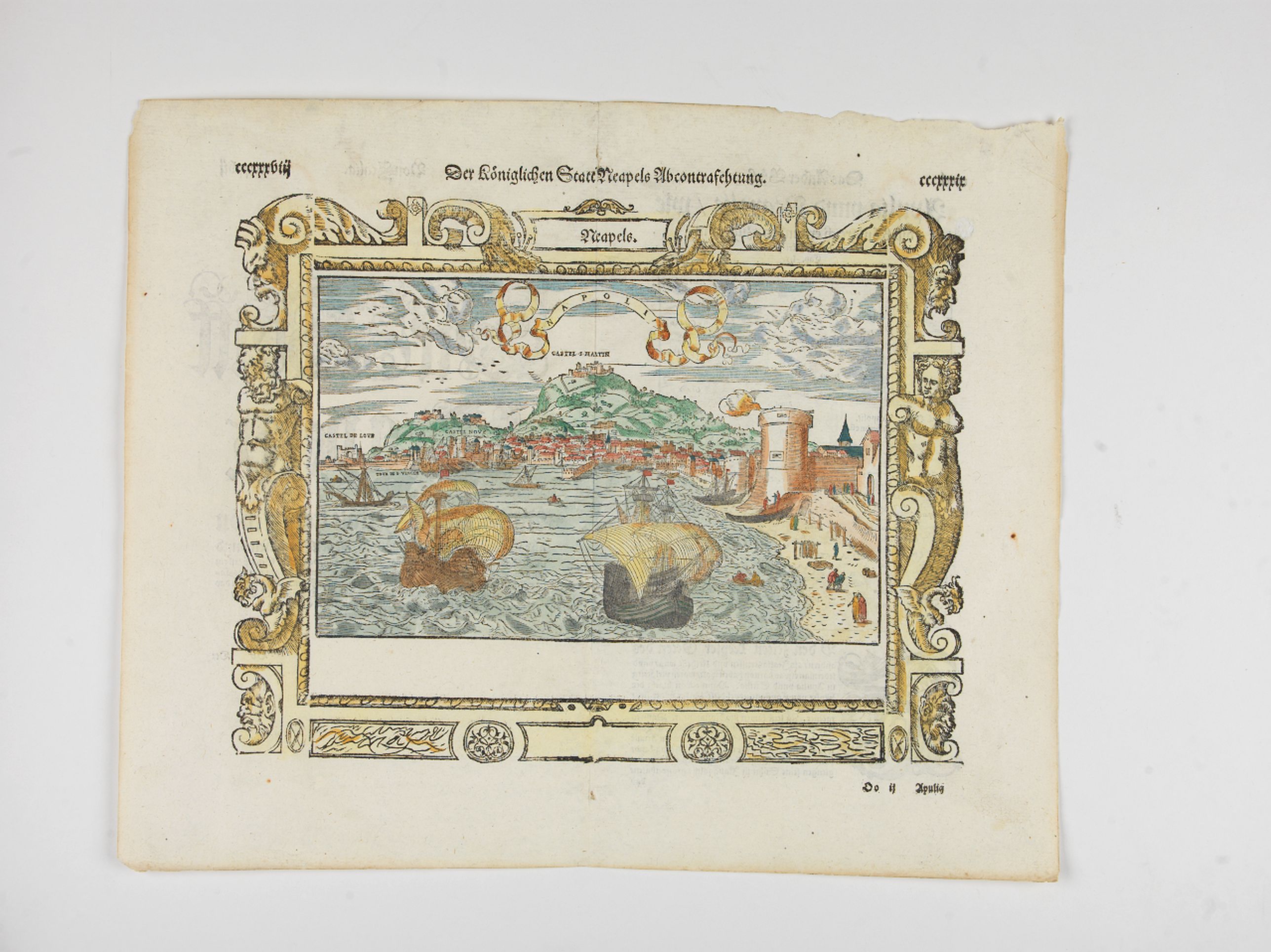 MÜNSTER, Sebastian., Der Koenigliche Statt Neapels abcontrafehtung., antique map, old maps