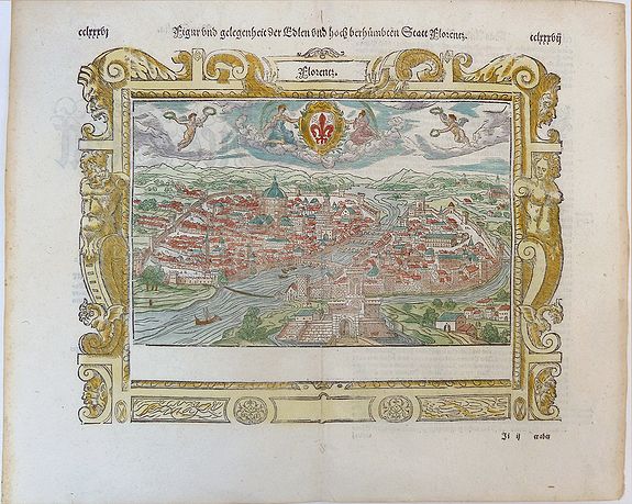 MÜNSTER, Sebastian., Figur und gelegenheit der edlen und hoch berhümpten Statt Florentz., antique map, old maps