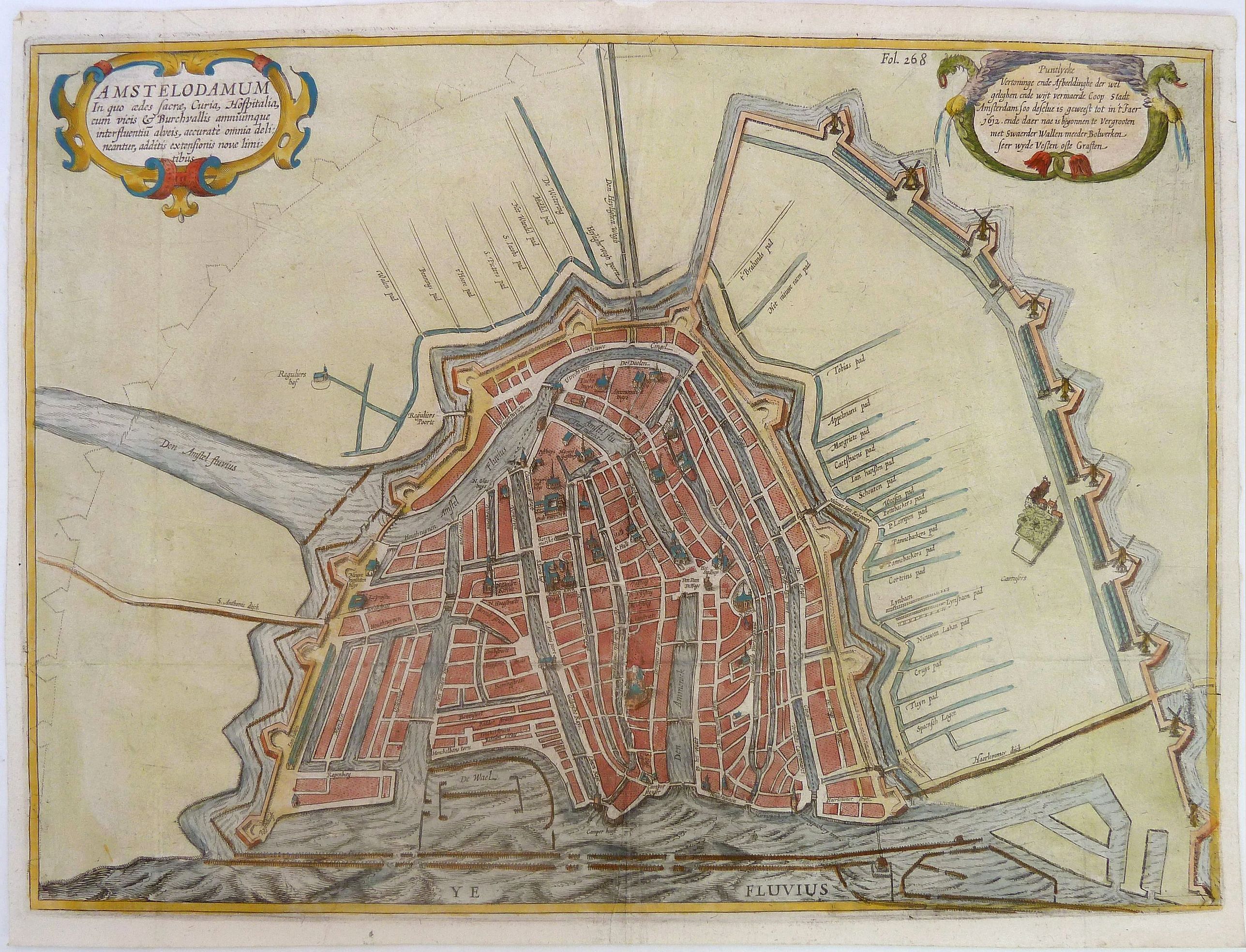 HONDIUS, H., Amstelodamum., antique map, old maps