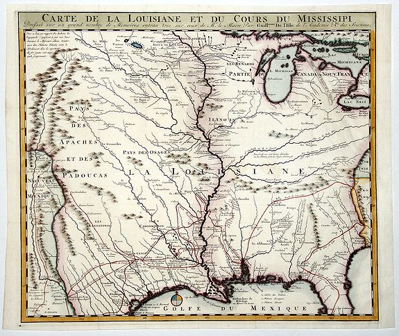 BERNARD, J. F., CARTE DE LA LOUISIANE ET DU COURS DU MISSISSIPI., antique map, old maps