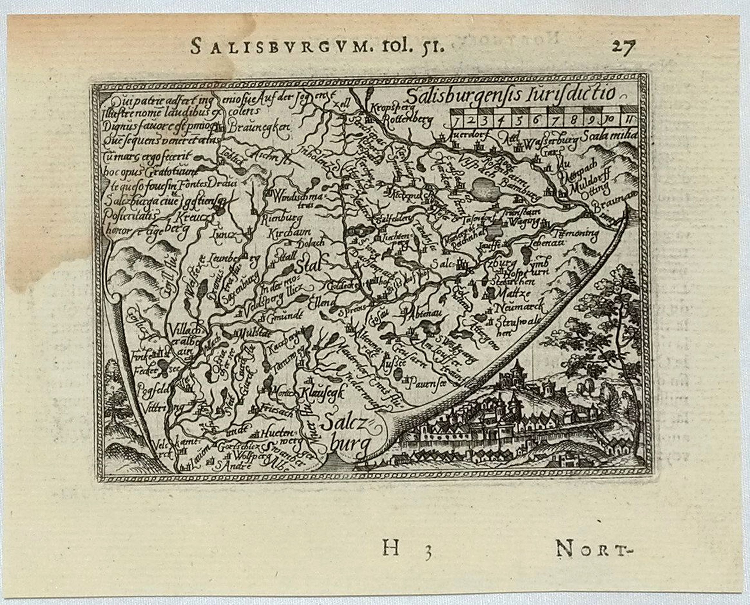 ORTELIUS, A., Salisburgum., antique map, old maps