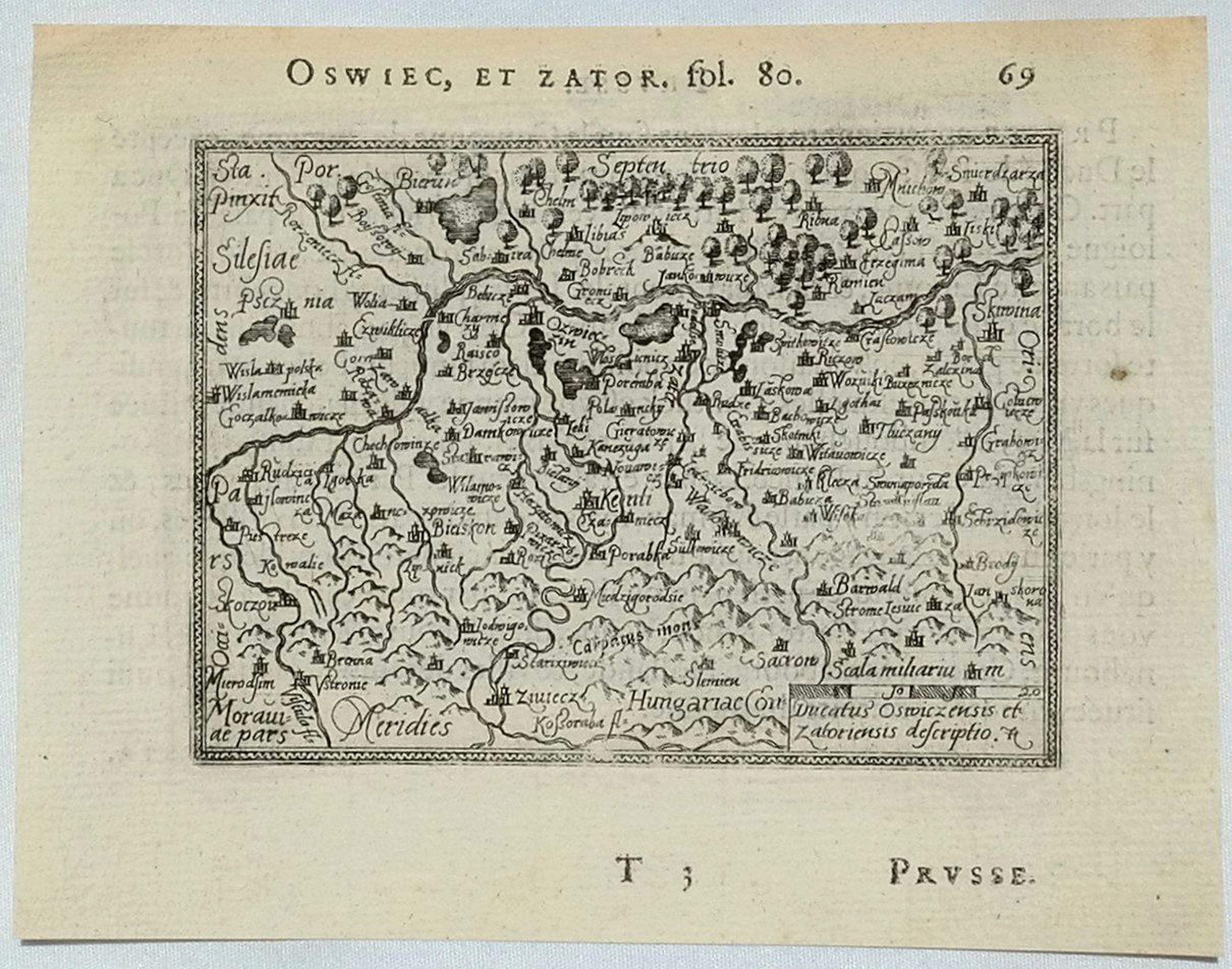 ORTELIUS, A., Oswiec, et Zator., antique map, old maps