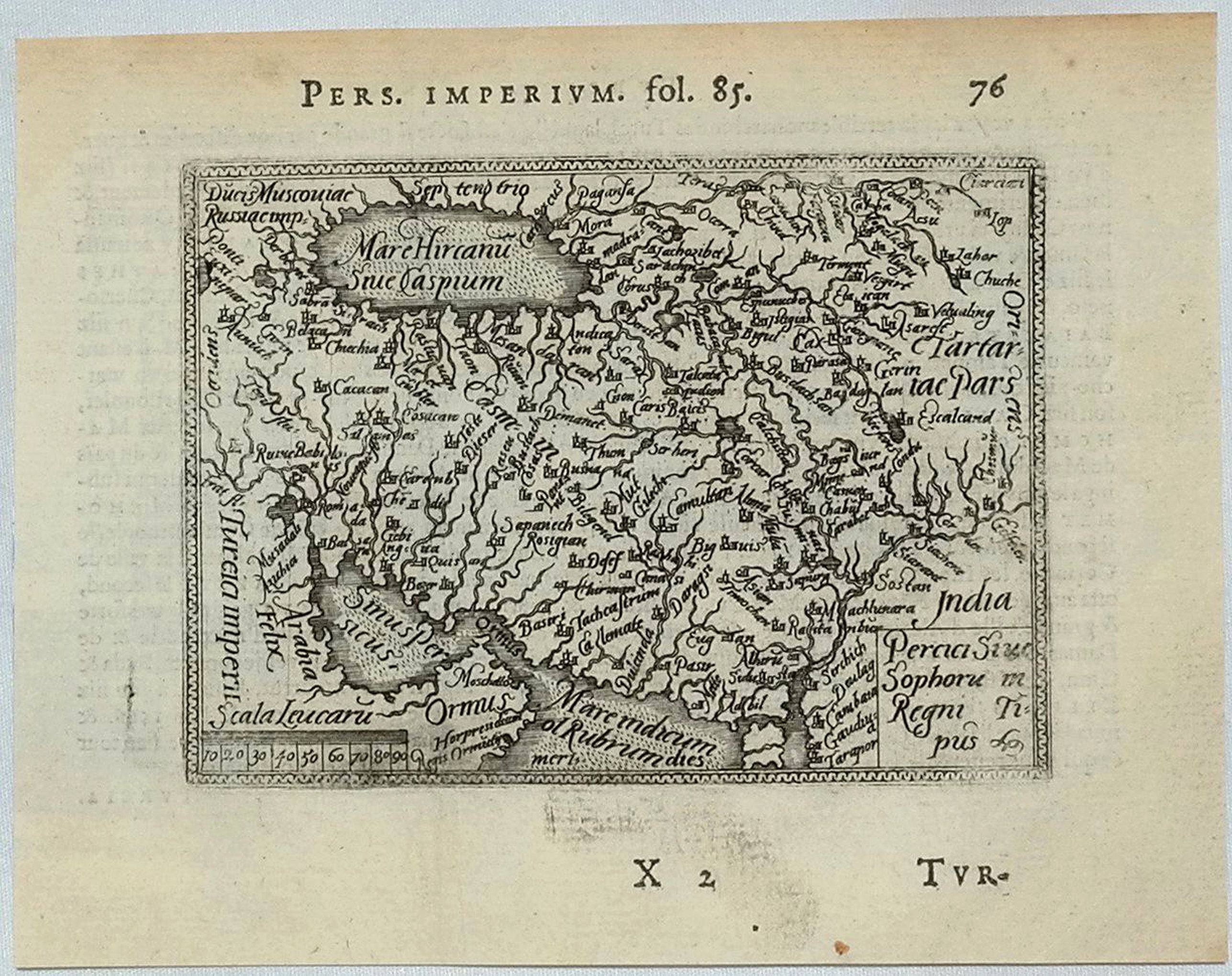 ORTELIUS, A., Percici Siuc Sophorum Regni Tipus., antique map, old maps