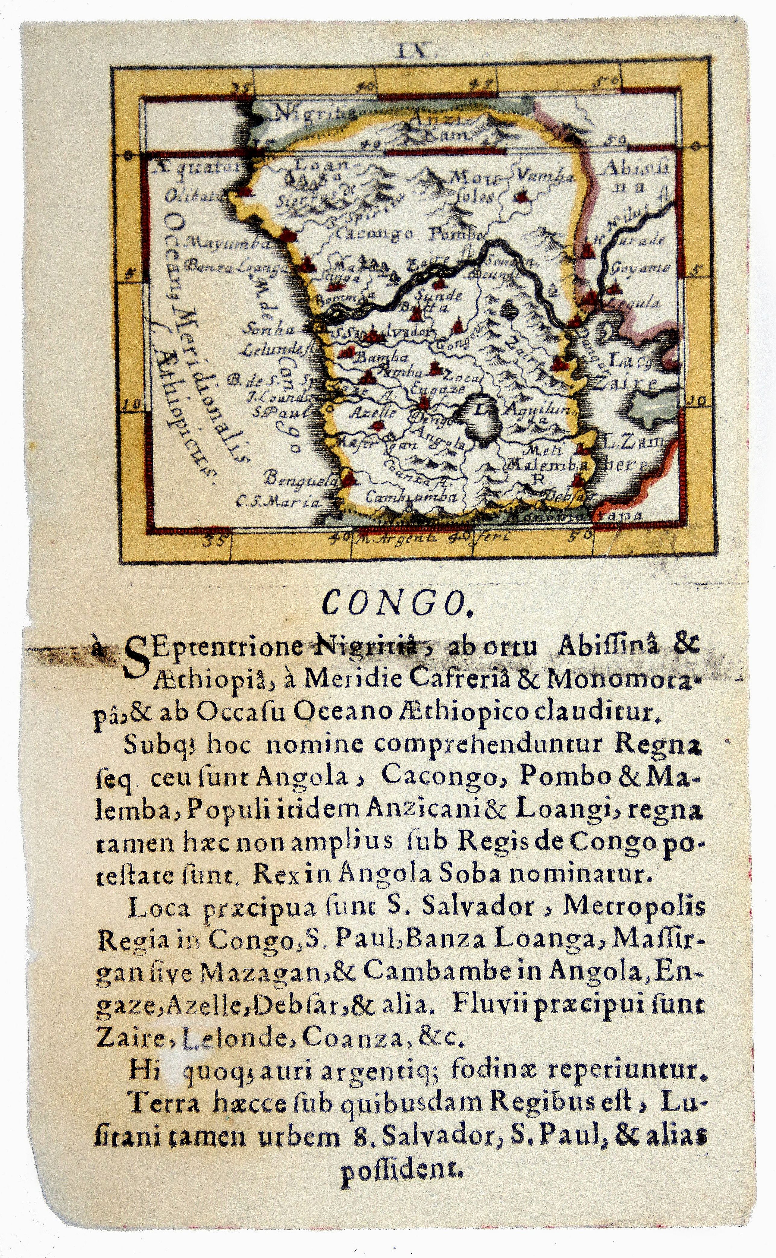 MULLER, J.U., CONGO. 1692, antique map, old maps