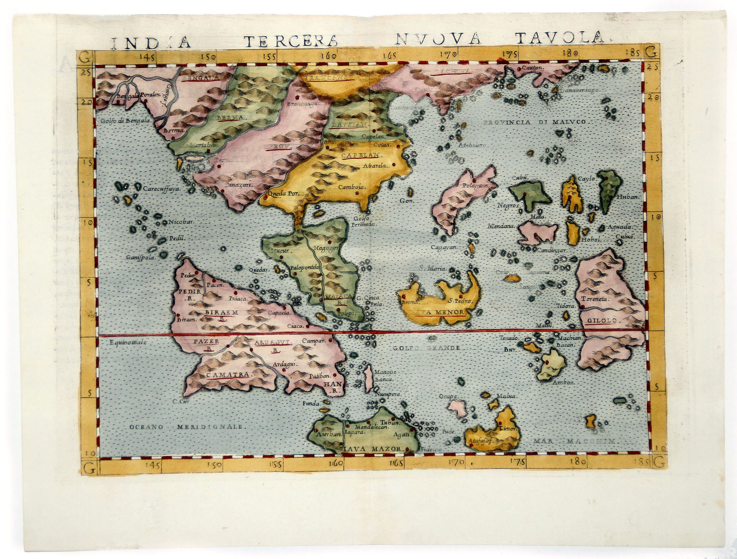 RUSCELLI, Girolamo, INDIA TERCERA NUOVA TAVOLA., antique map, old maps