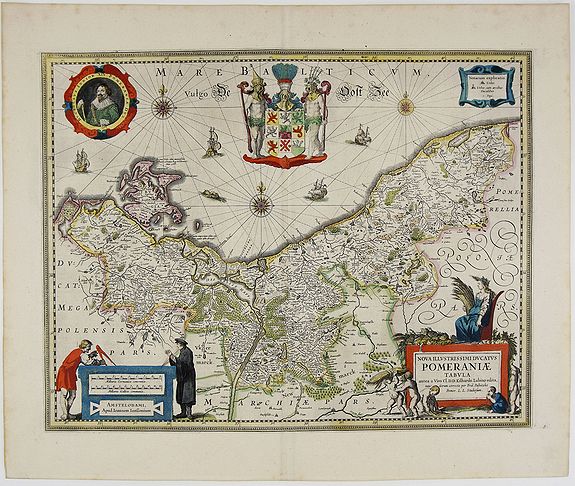 JANSSONIUS, J. , Nova Illustrissimi Ducatus Pomeraniae Tabula antea a Viro Cl.D.D. ..., antique map, old maps