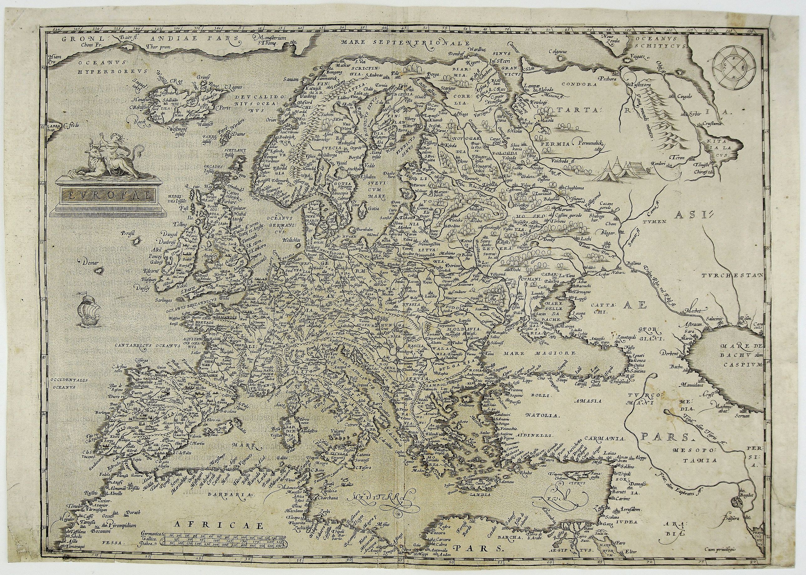 ORTELIUS, A., Europae., antique map, old maps