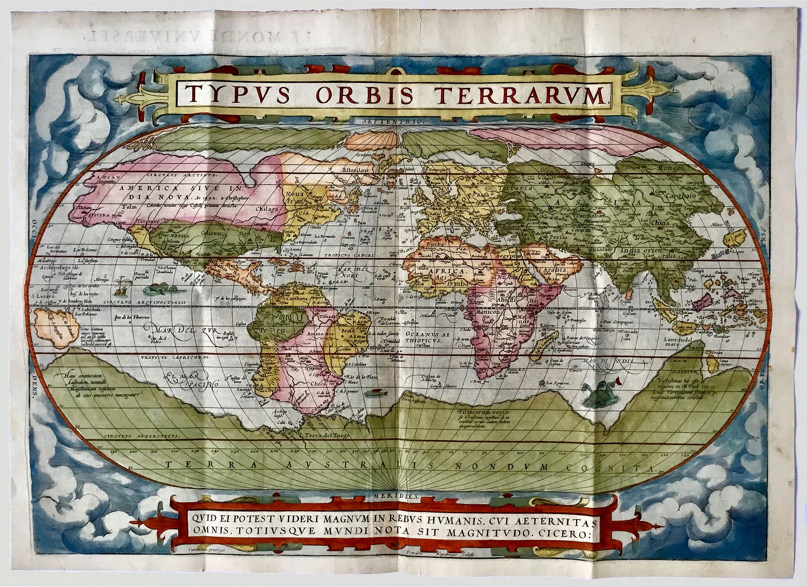 ORTELIUS, A., Typus Orbis Terrarum., antique map, old maps