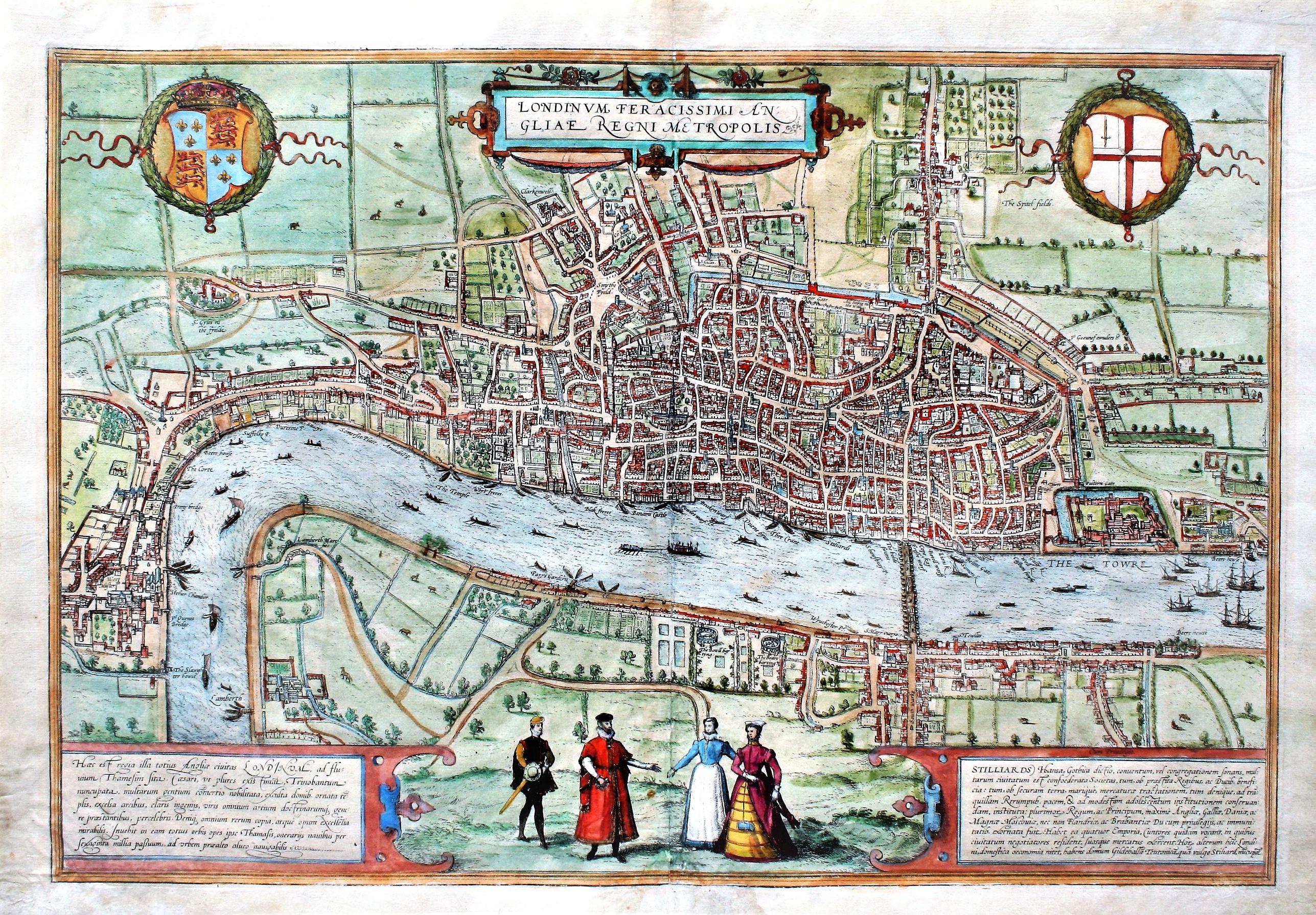 BRAUN, G. / HOGENBERG, F., Londinum Feracissimi Angliae Regni Metropolis., antique map, old maps
