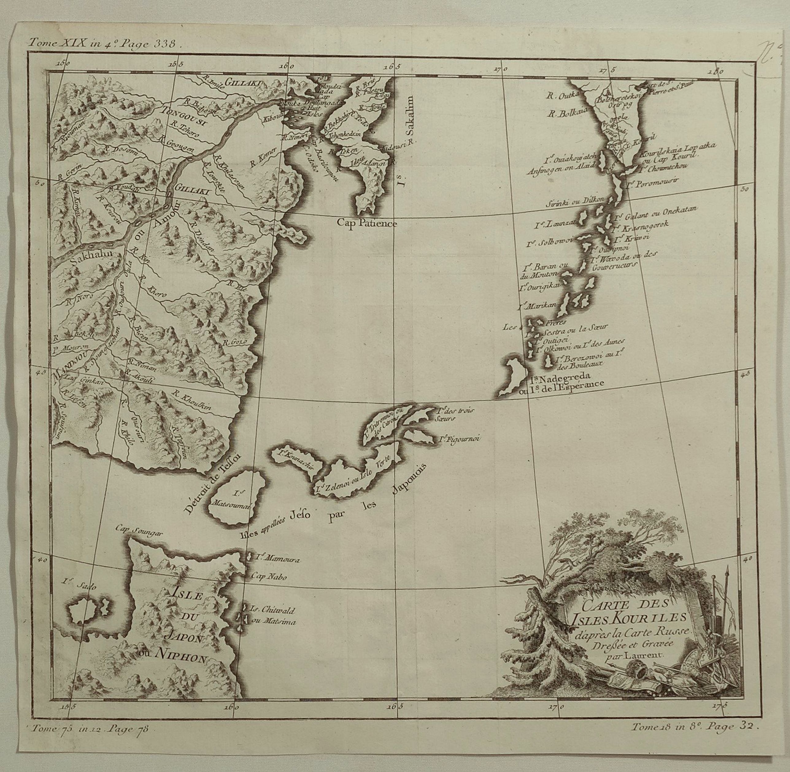 Bellin, J.N., Carte des Isles Kouriles Diapres la Carte Russe. . ., antique map, old maps