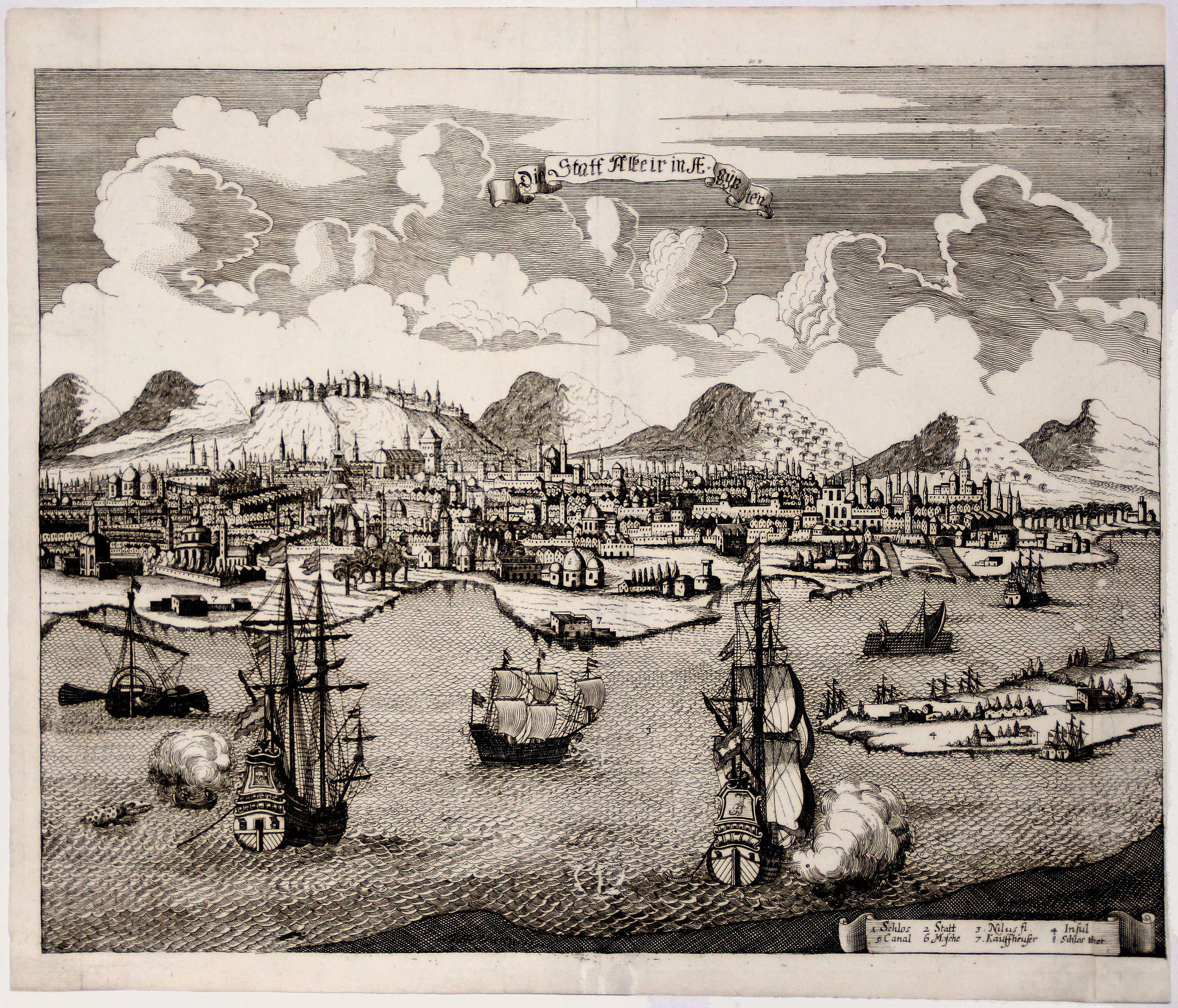 KOPPMAYER, Jacob., Die Statt Alkeir in Aegypten (Cairo)., antique map, old maps