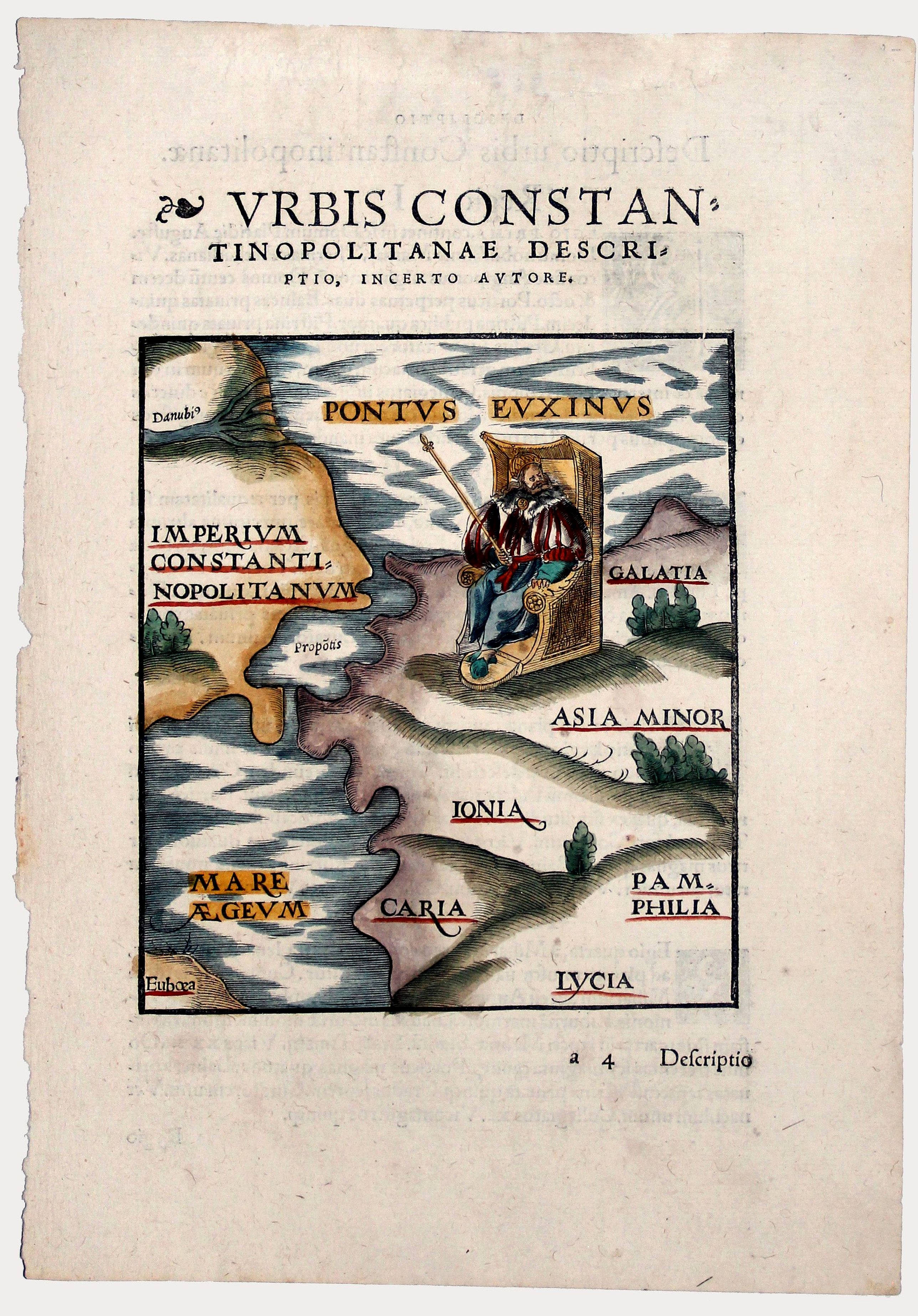 ALCIATUS, A., URBIS CONSTANTINOPOLITANAE descriptio, incerto autore., antique map, old maps