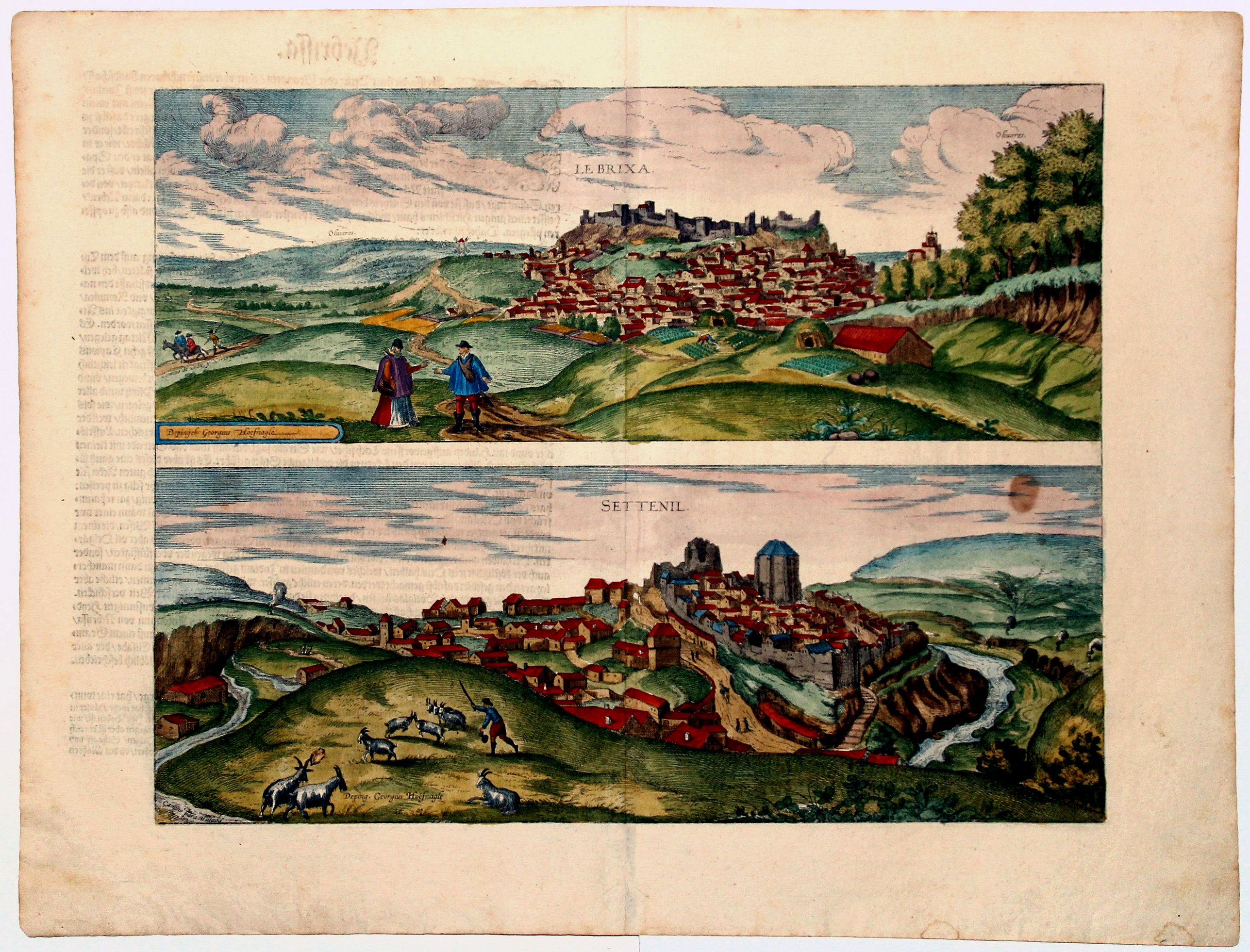 BRAUN, Georg / HOGENBERG, Frans., LEBRIJXA, SETTENIL (Lebrija, Setenil de las Bodegas), antique map, old maps