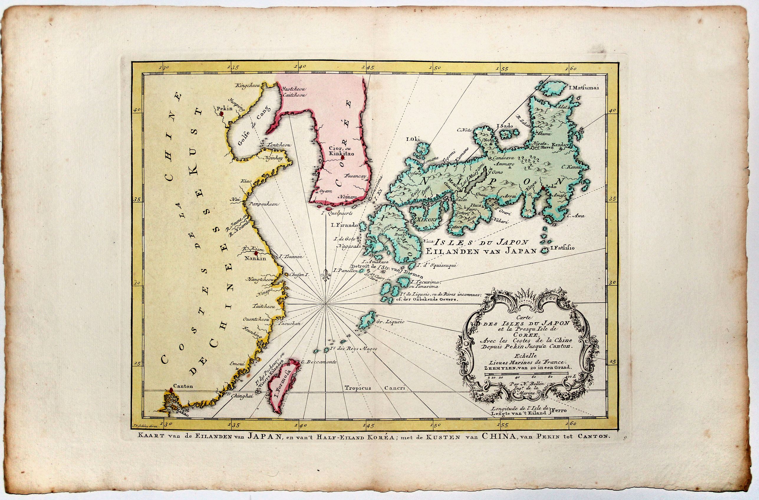 SCHLEY, V. J., Carte DES ISLES DU JAPON et la Presqu Isle de COREE., antique map, old maps