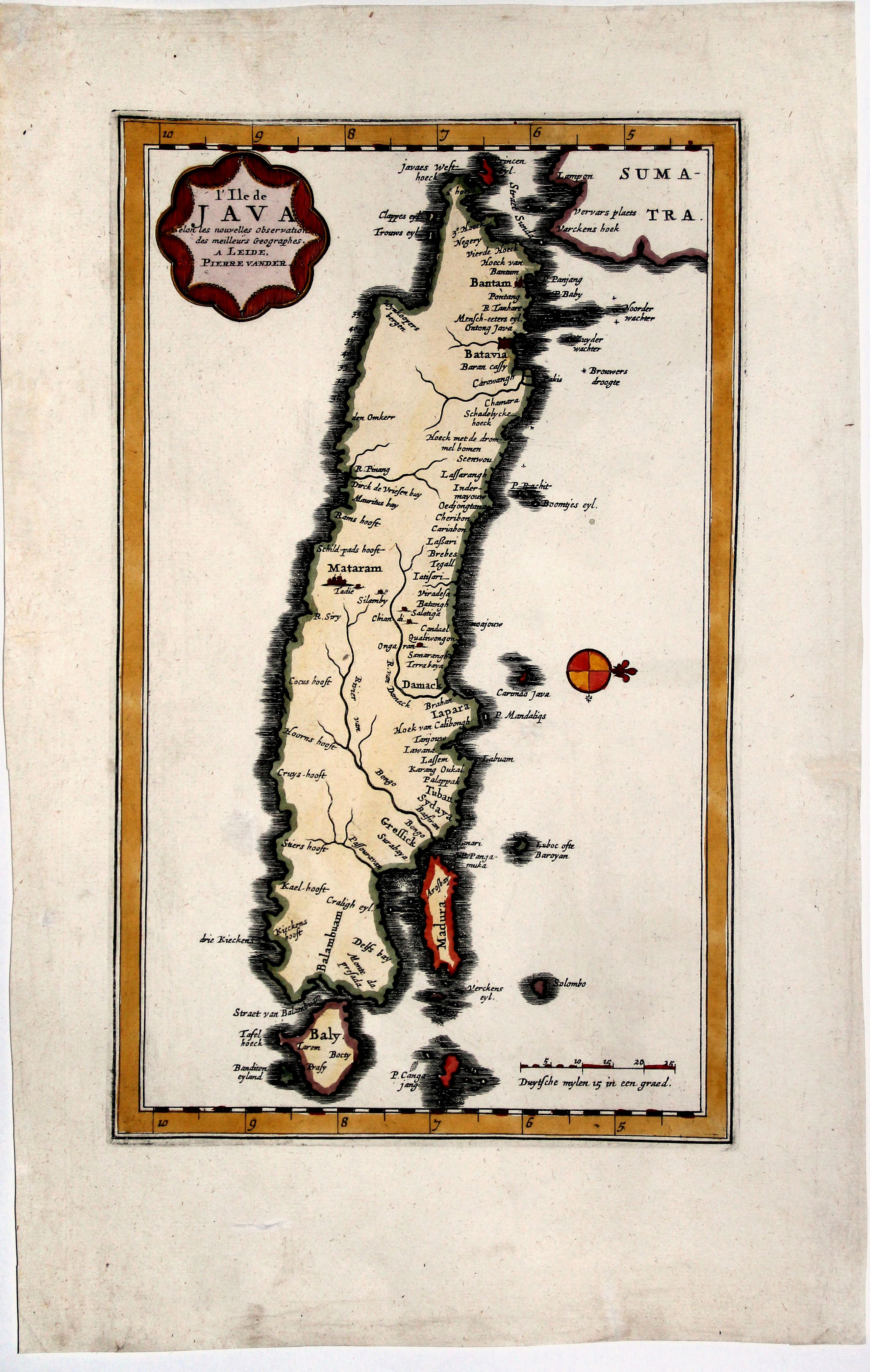 VAN DER AA, P., L' Ile de JAVA selon les nouvelles observations des meilleurs Geographes., antique map, old maps