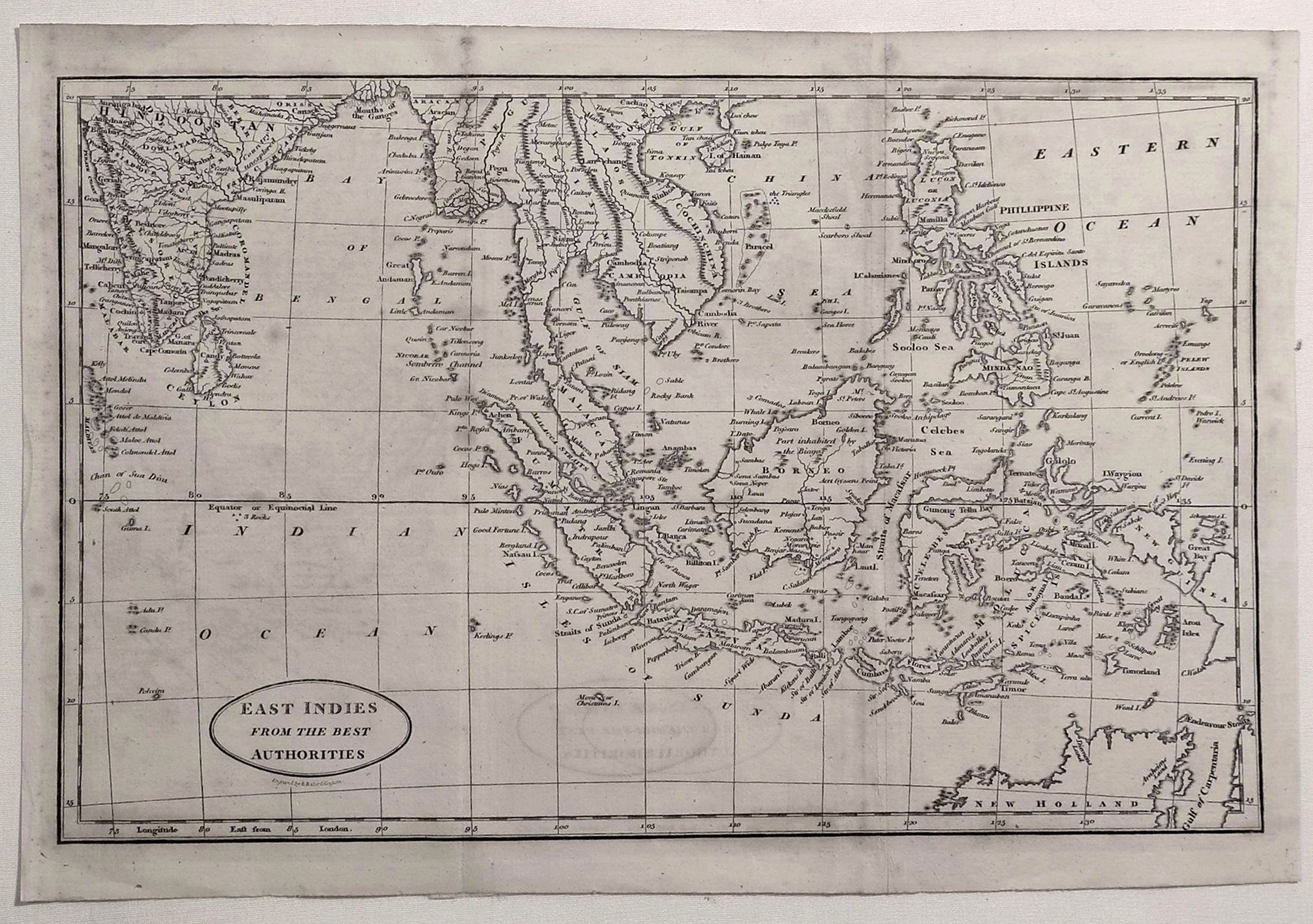 BROOKES, R., East Indies from the Best Authorities., antique map, old maps