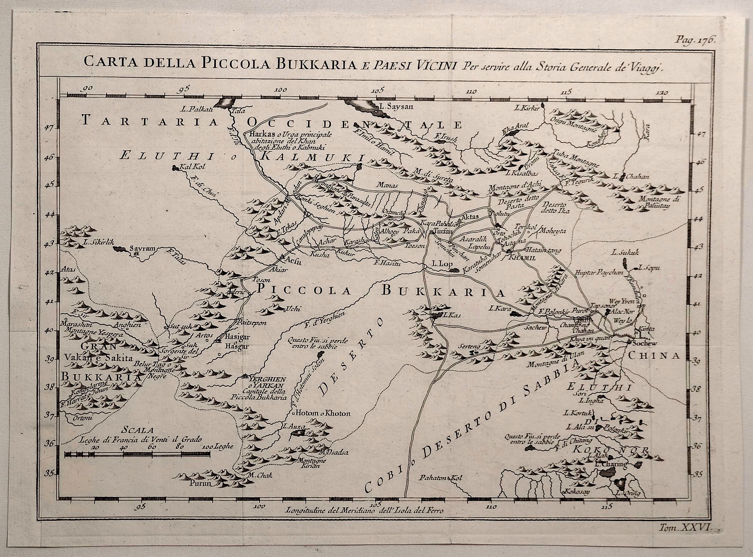 BELLIN, J. N., Carta Della Piccola Bukkaria e Paesi Vicini per Servire alla Storia Generale de Viaggi., antique map, old maps