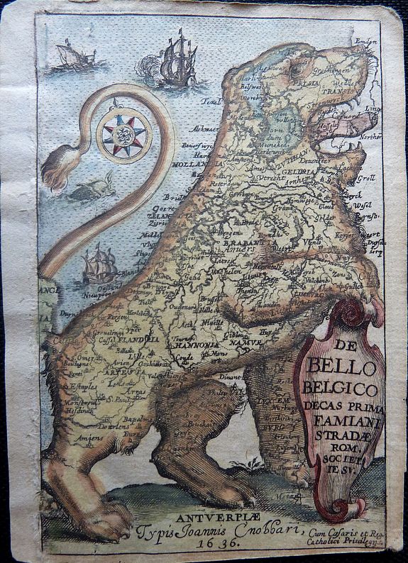 ANONYMOUS., Leo Belgicus., antique map, old maps