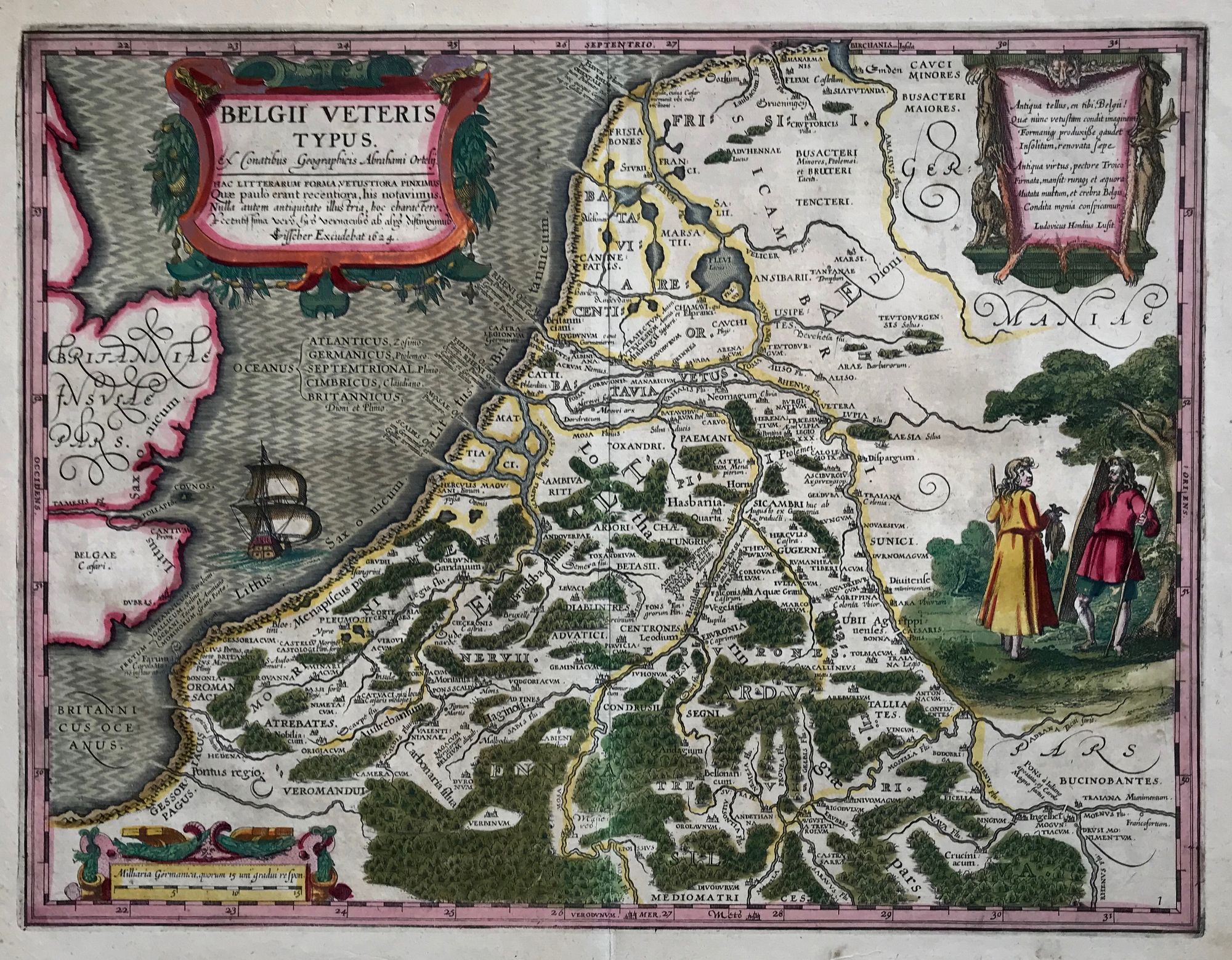 ORTELIUS, A., Belgii Veteris Typus. Ex Conatibus Geographicis., antique map, old maps