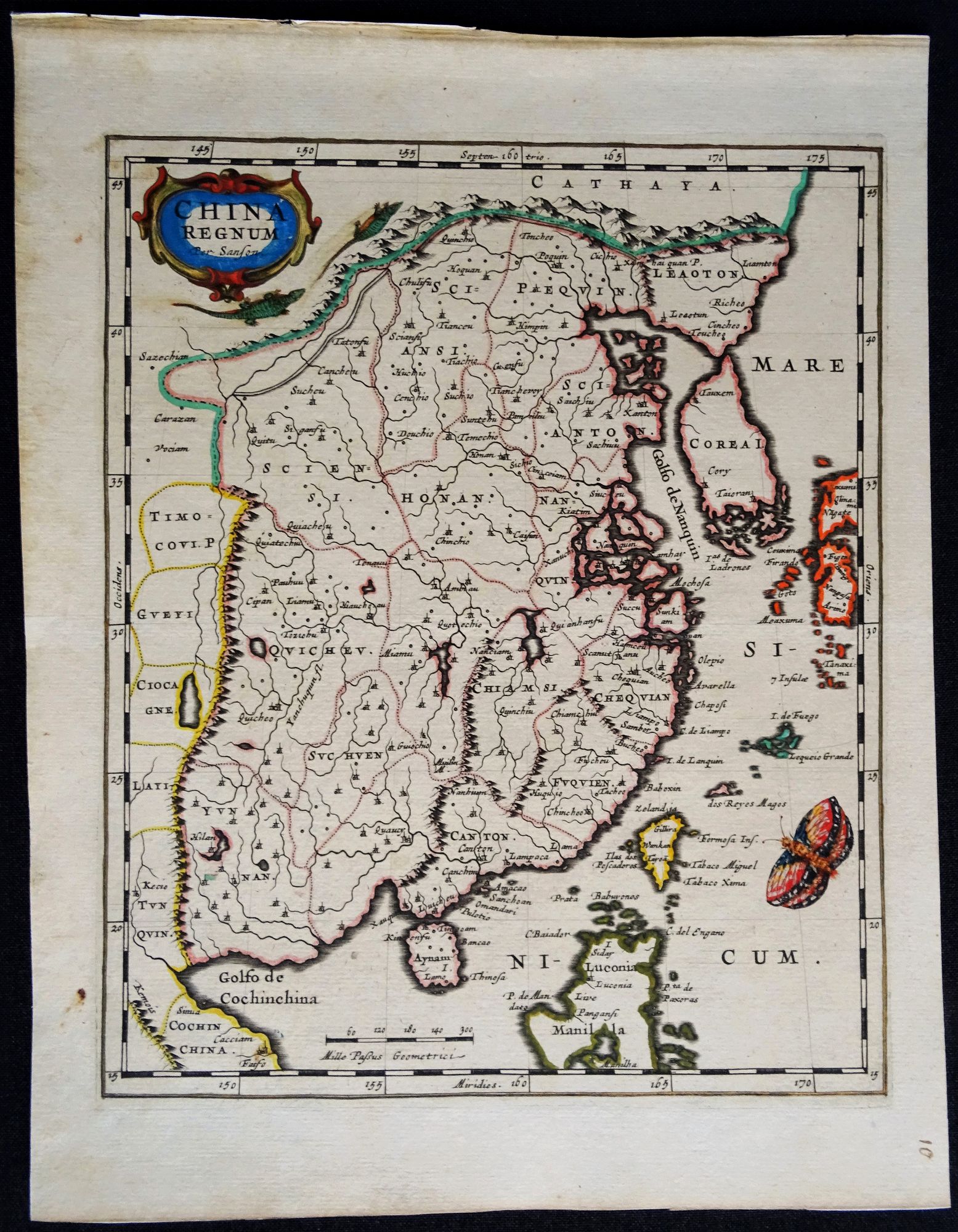 SANSON N. / Zunner D., China Regnum., antique map, old maps