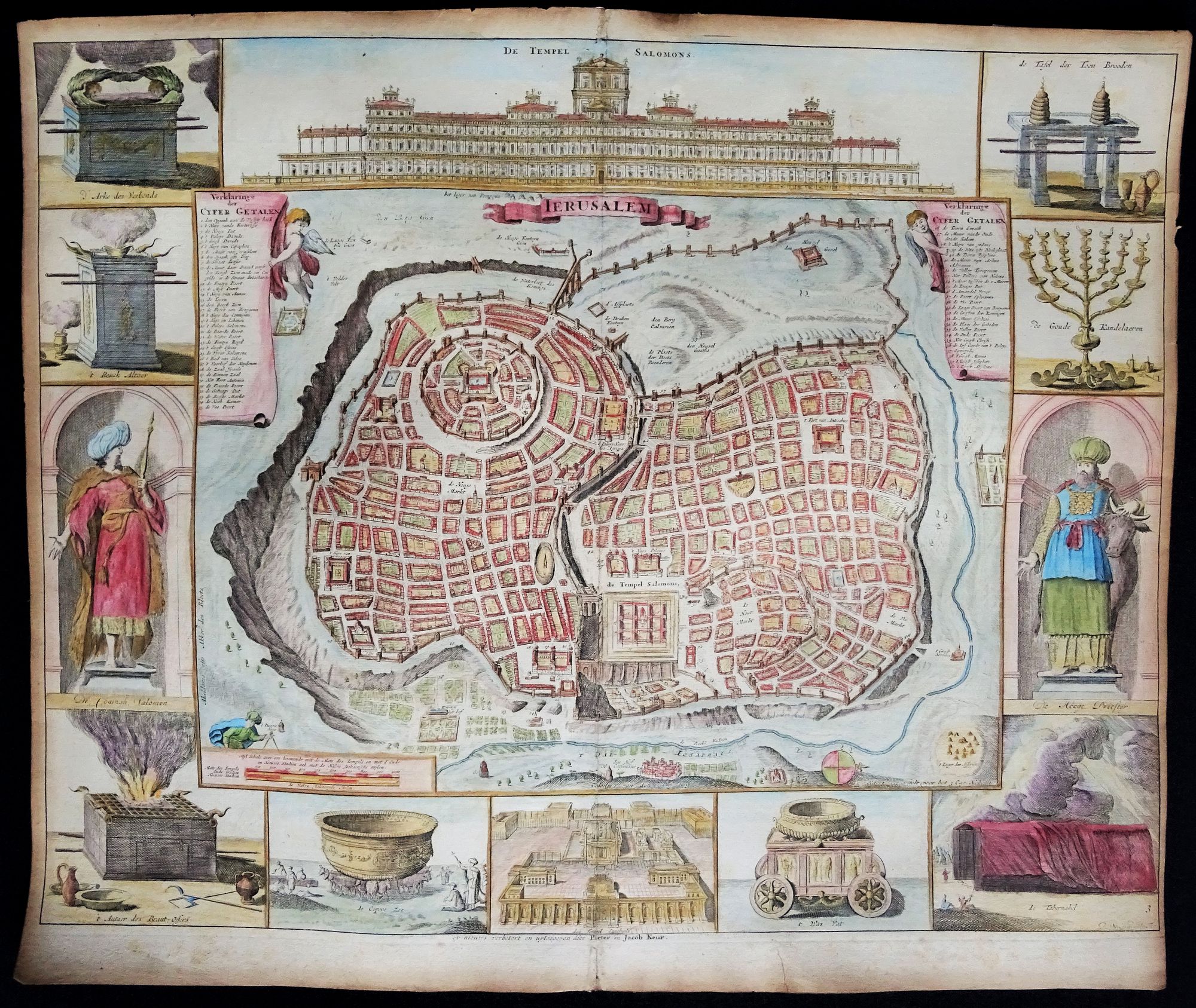 STOOPENDAAL, B. / P. & J. Keur, Jerusalem., antique map, old maps