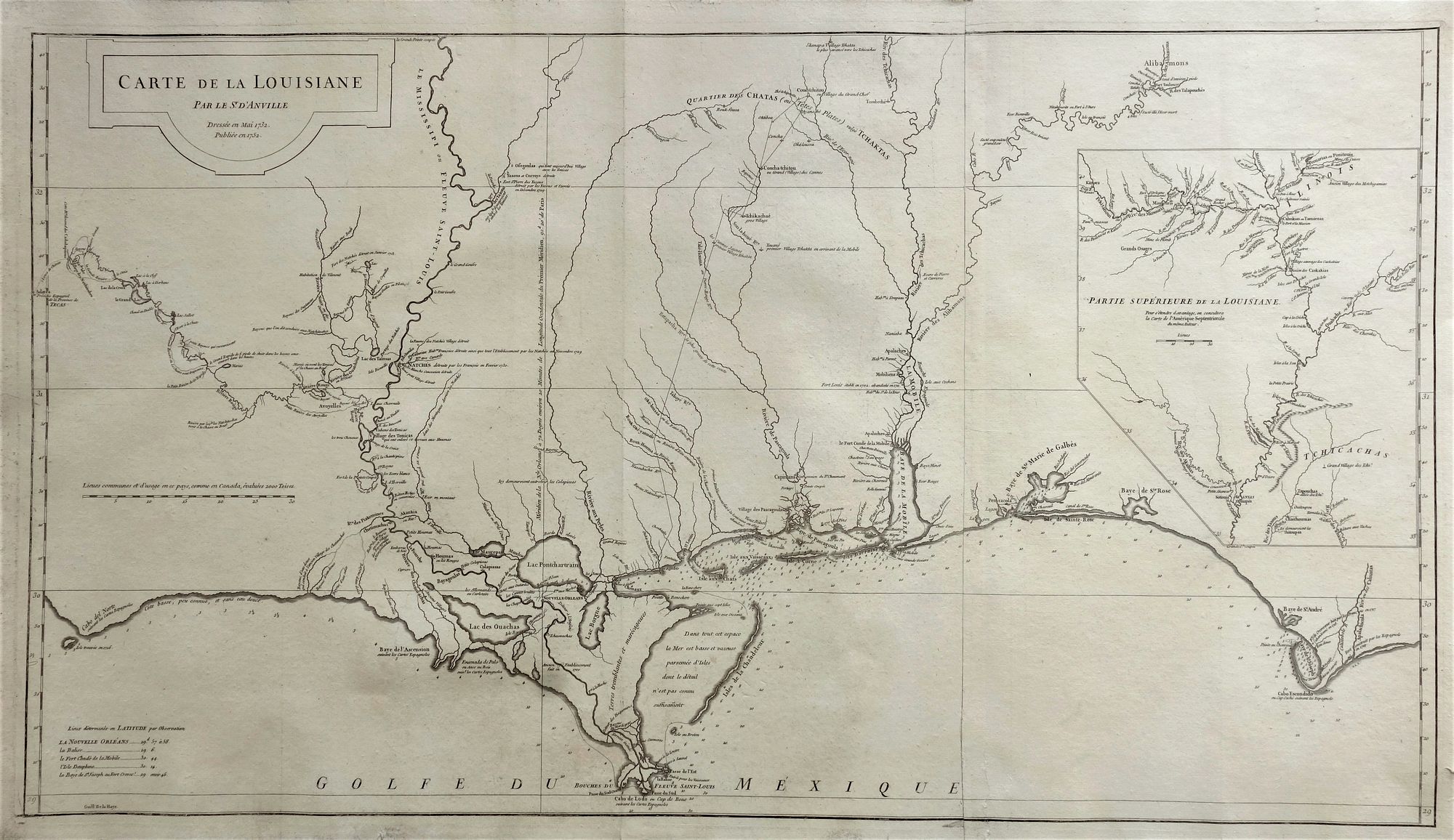 D'ANVILLE, J.B.D., Carte de la Louisiane., antique map, old maps