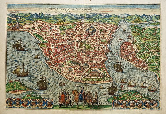 BRAUN,G. / HOGENBERG, F., Byzantium nunc Constantinopolis., antique map, old maps