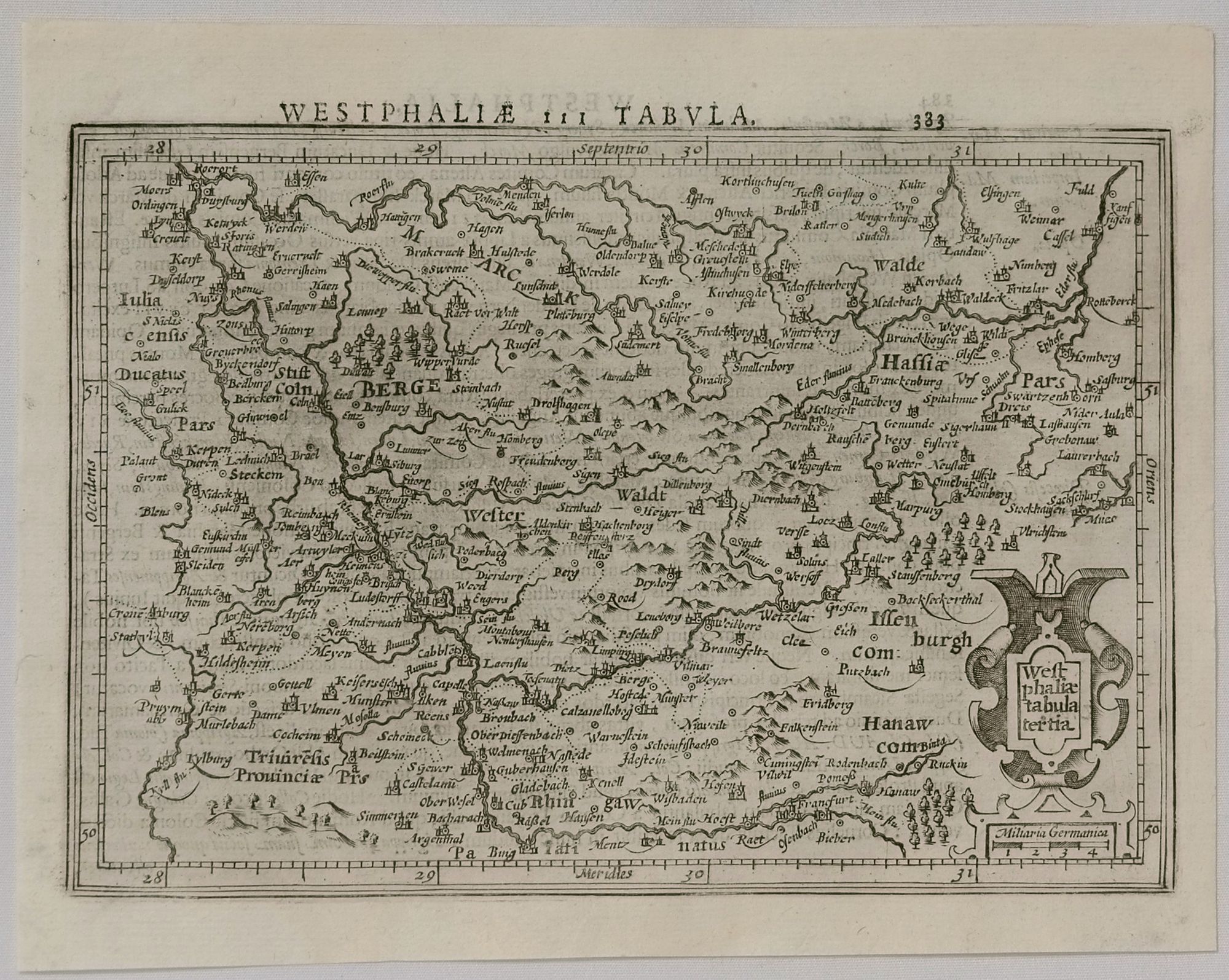 MERCATOR, G., Westphalia Tabula Tertia., antique map, old maps