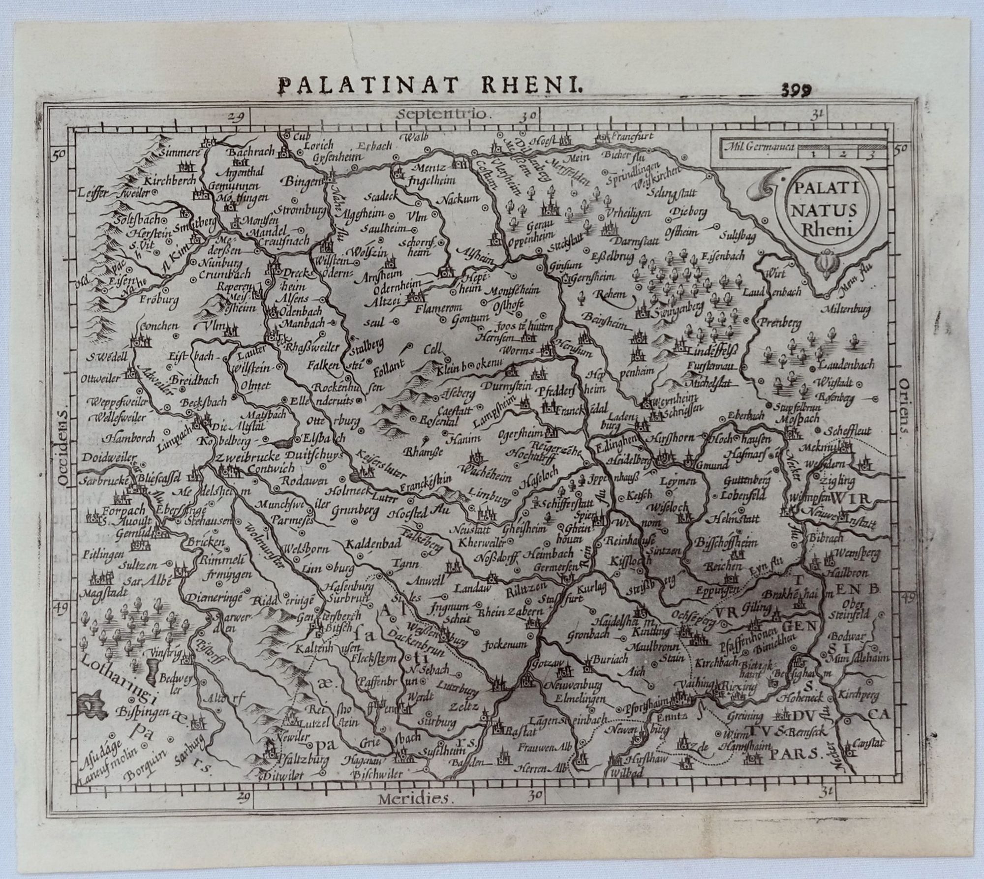 MERCATOR, G., Palatinat Rhen., antique map, old maps