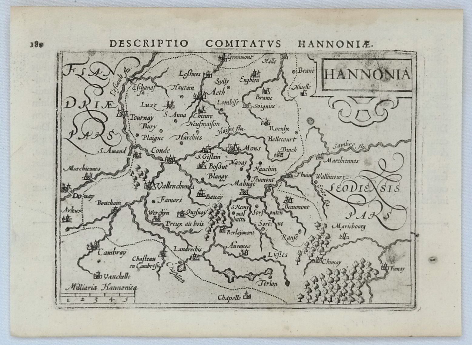 BERTIUS, P., Descriptio Comitatus Hannoniae., antique map, old maps