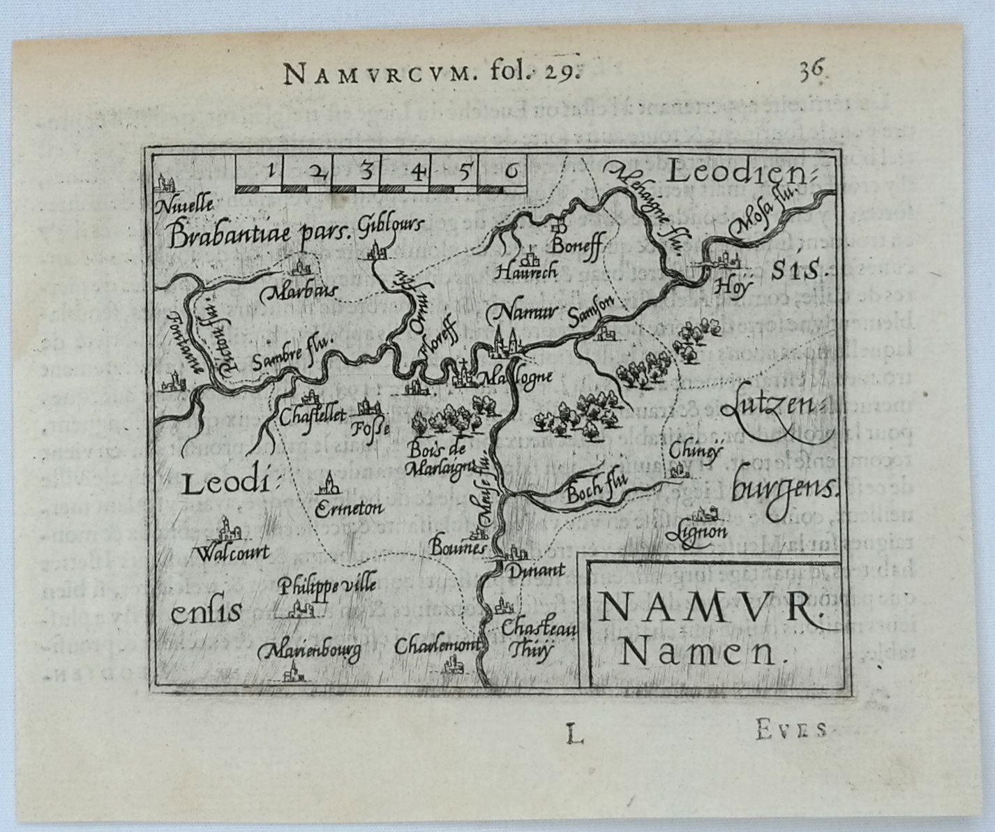 LANGENES, B., Namur Namen., antique map, old maps