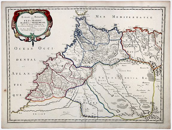 SANSON D'ABBEVILLE, N., PARTIE DU BILEDULGERID ou sont TESSET, DARHA et SEGELMESSE &c., antique map, old maps