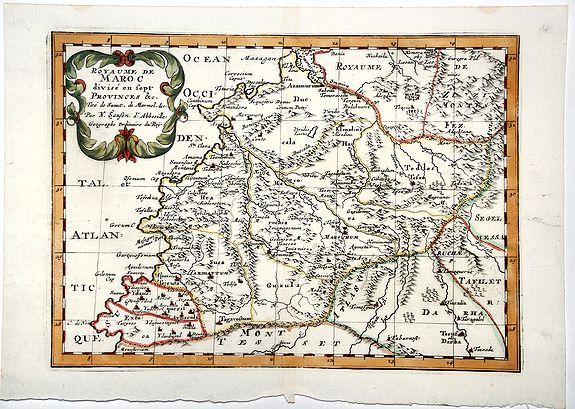 SANSON D'ABBEVILLE, N., ROYAUME de MAROC divise en sept-Provinces &c., antique map, old maps
