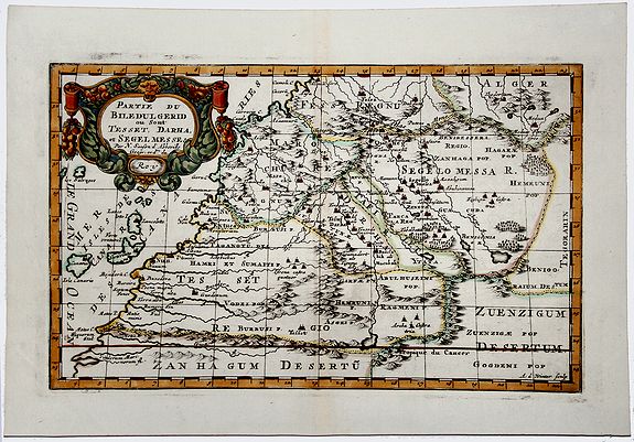 SANSON D'ABBEVILLE, N., PARTIE DU BILEDULGERID ou sont TESSET, DARHA et SEGELMESSE &c., antique map, old maps