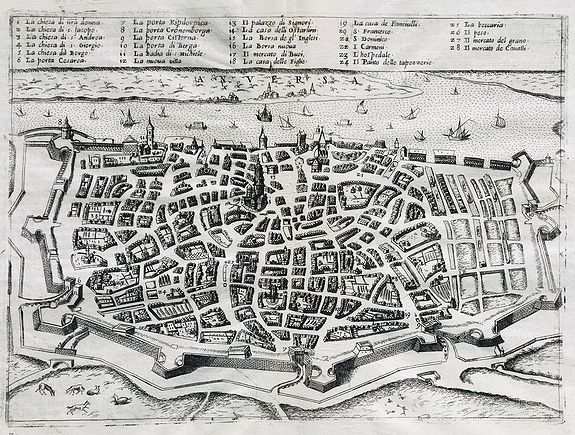 FORLANI, P. / BALLINO, G., Anversa (Antwerp)., antique map, old maps